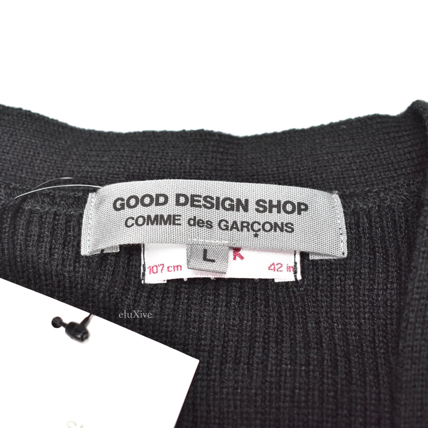 Comme Des Garcons - Black Velvet Logo Cardigan