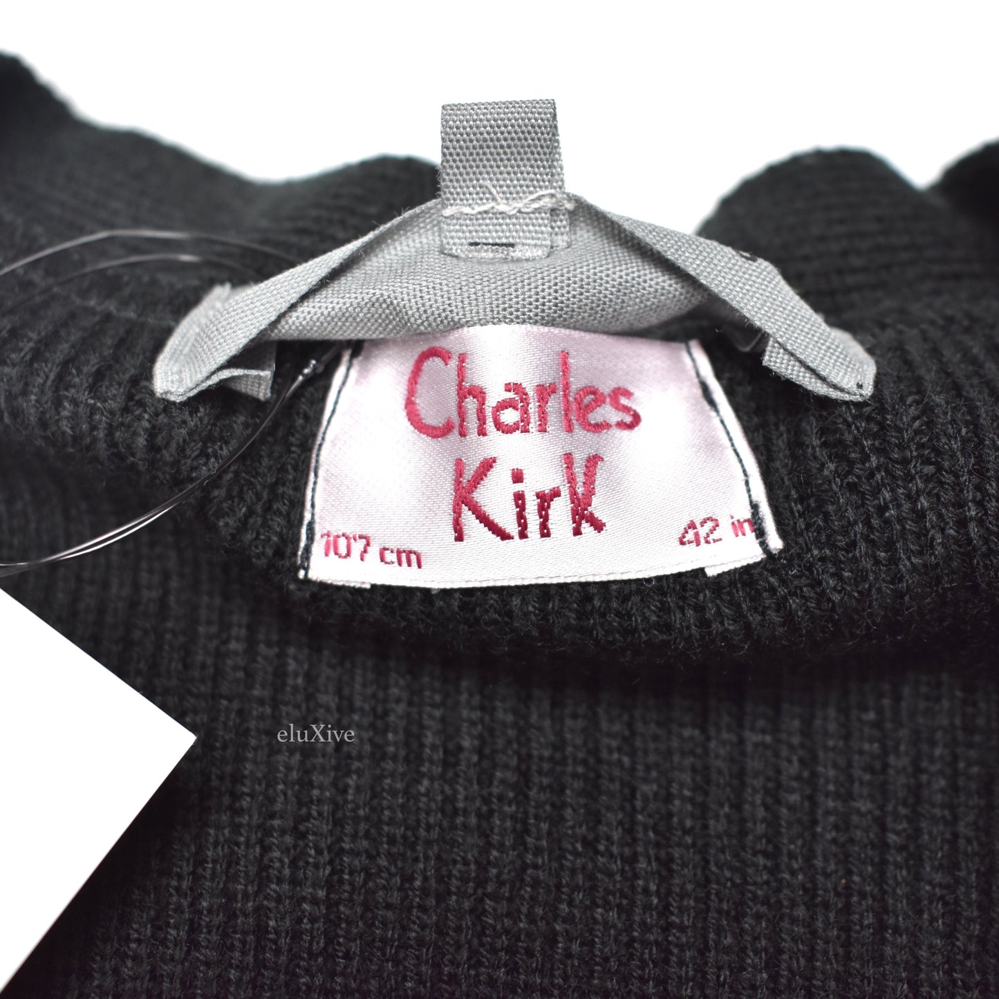 Comme Des Garcons - Black Velvet Logo Cardigan