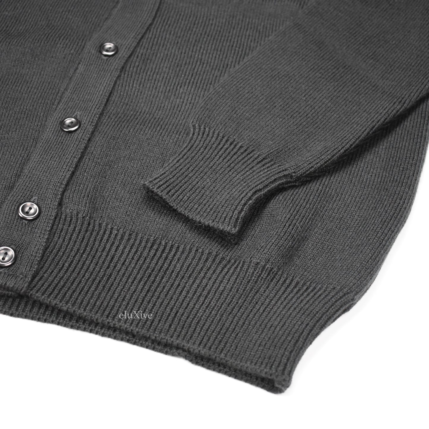 Comme Des Garcons - Black Velvet Logo Cardigan