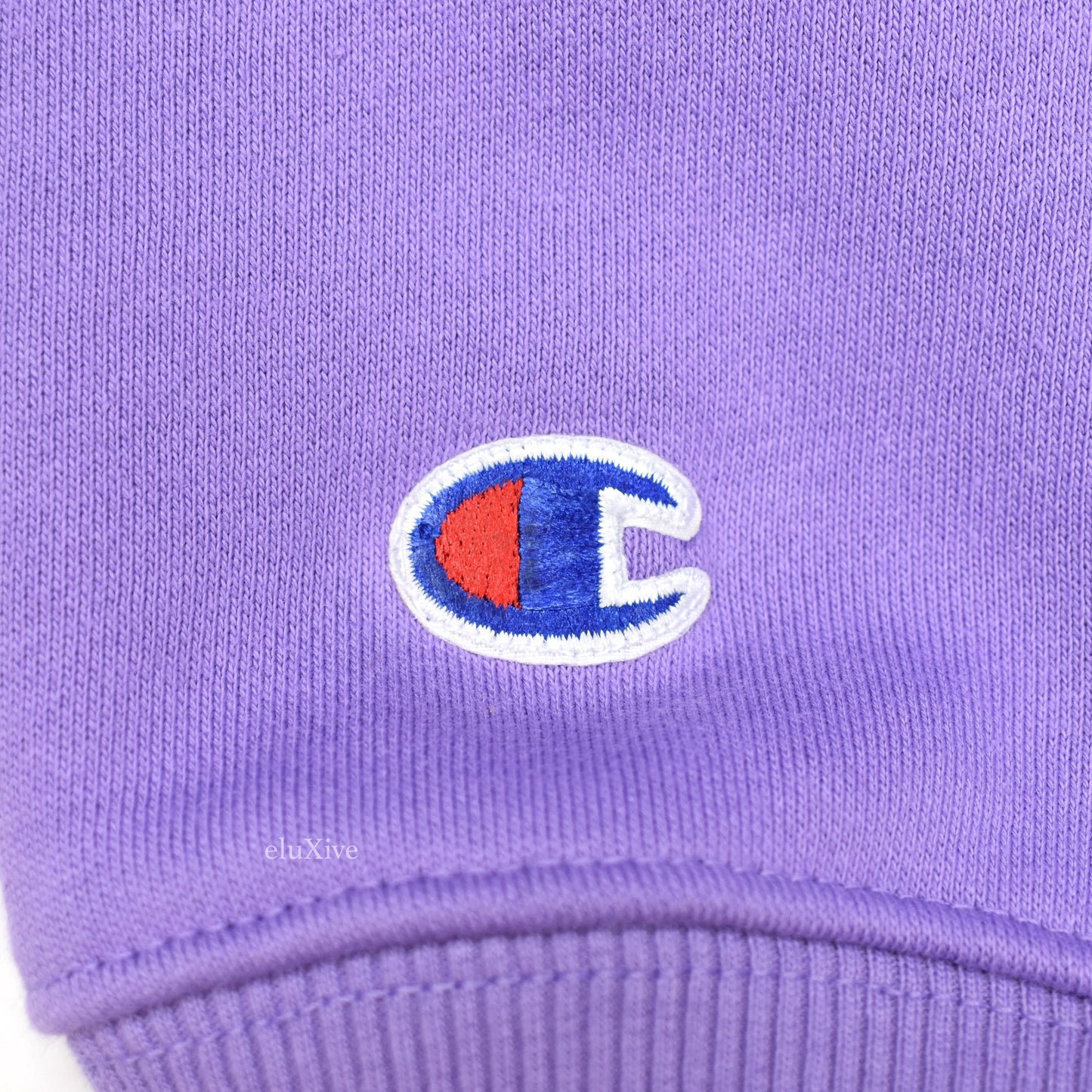 Supreme x Champion - Purple 'Stay in School' Logo Sweatshirt