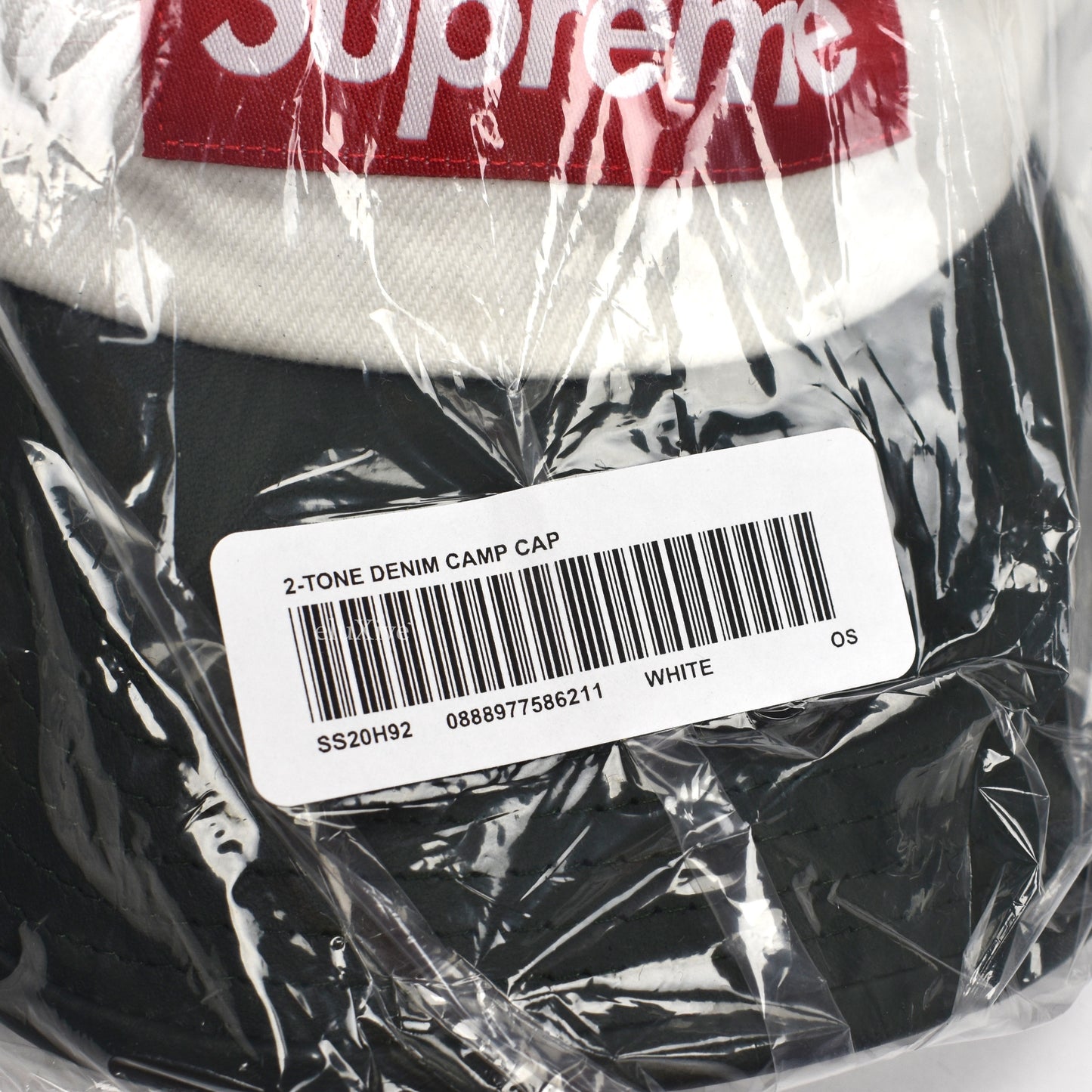 Supreme - 2-Tone Leather Brim Box Logo Hat (White/Green)
