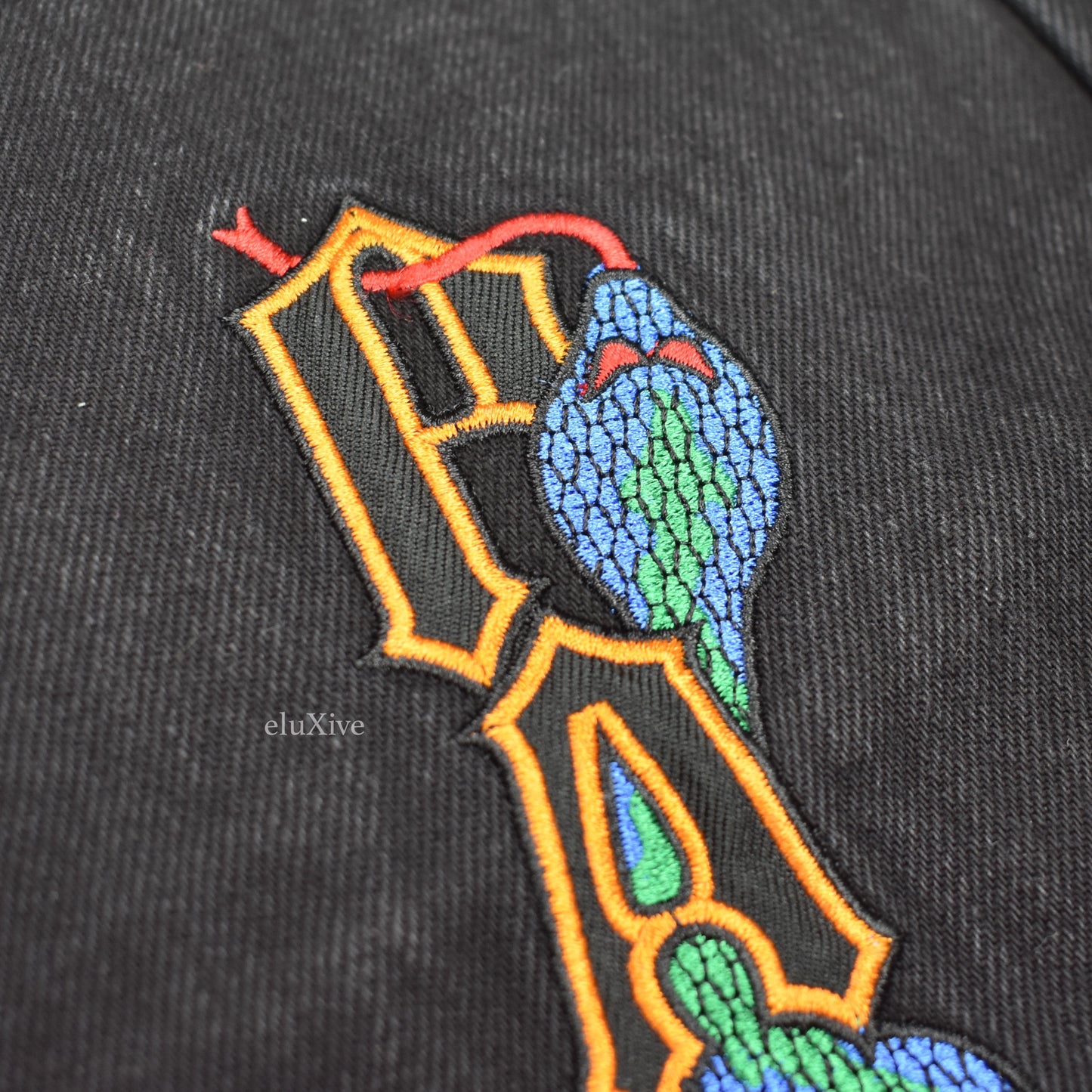 Palace - Snake Logo Embroidered 'Sphesh' Denim Shorts (Black)