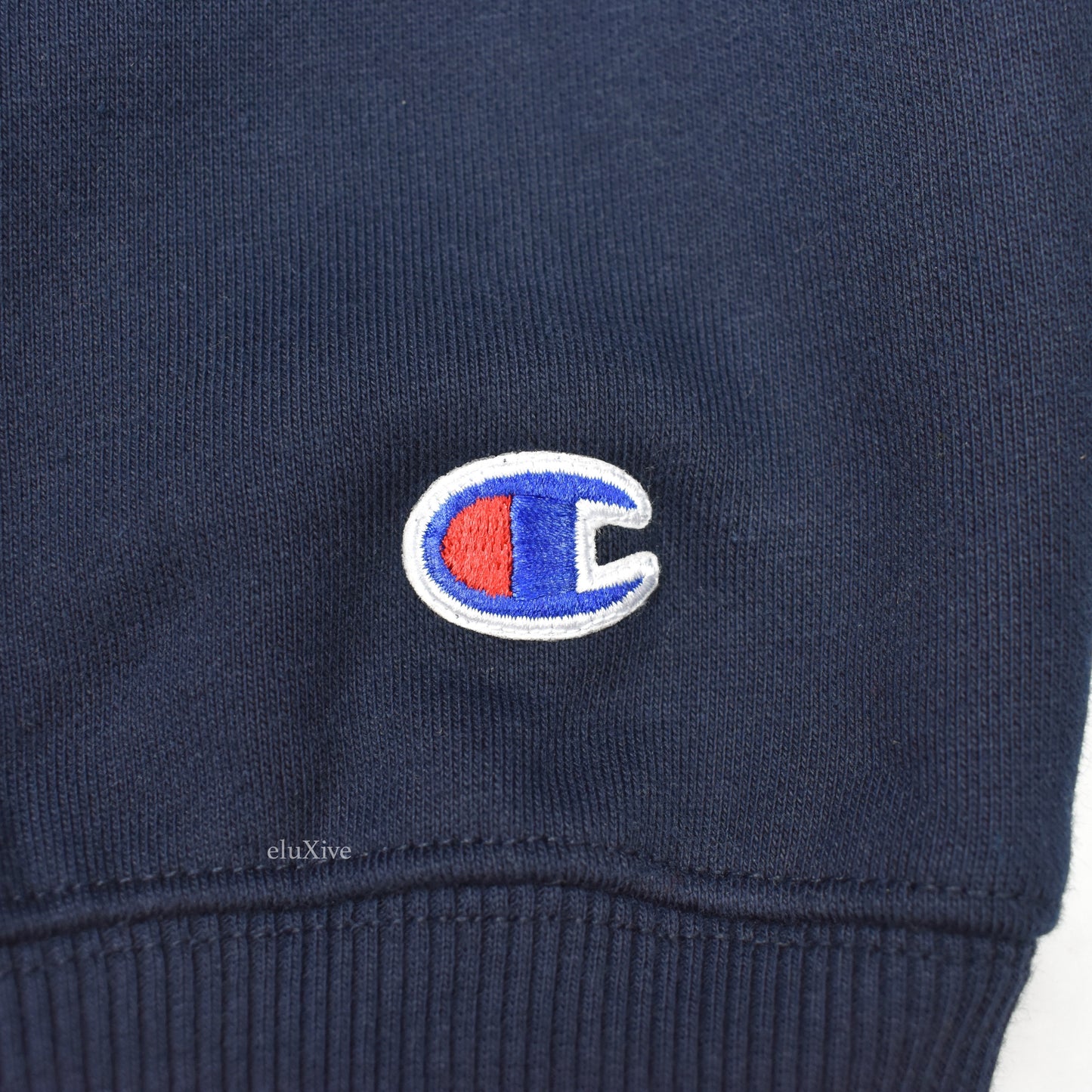 Supreme x Champion - Navy 'Stay in School' Logo Sweatshirt
