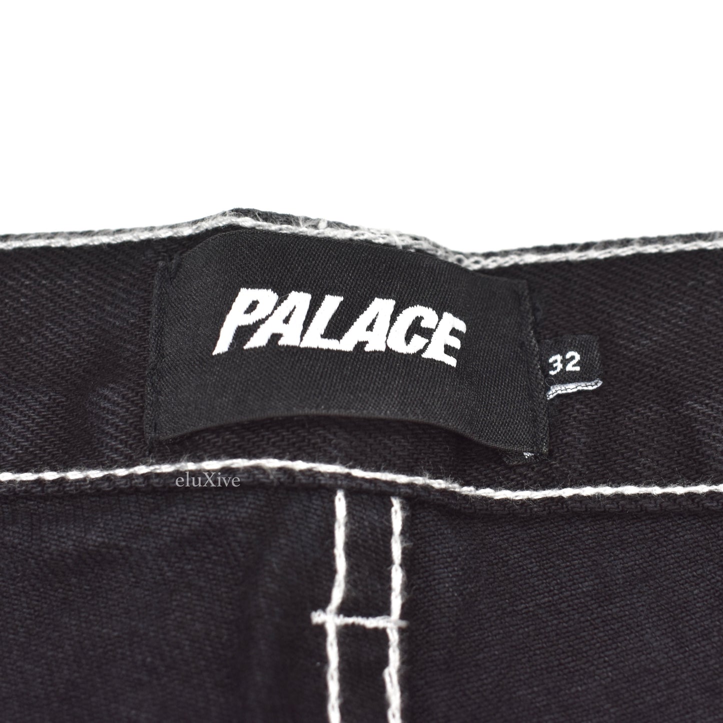 Palace - Snake Logo Embroidered 'Sphesh' Denim Shorts (Black)