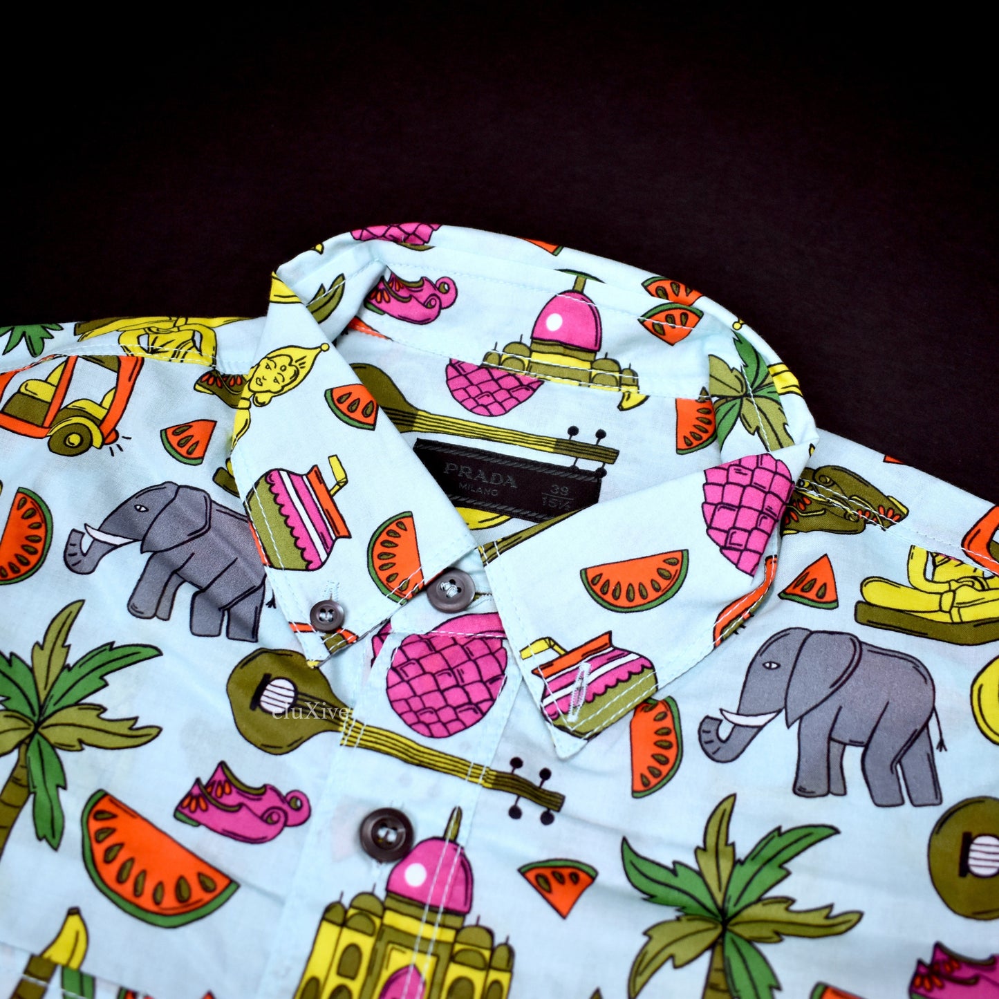Prada - Pale Blue India Print Shirt