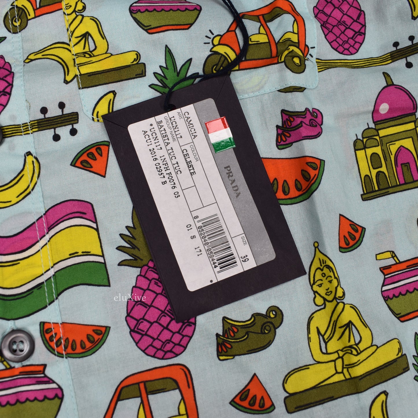 Prada - Pale Blue India Print Shirt