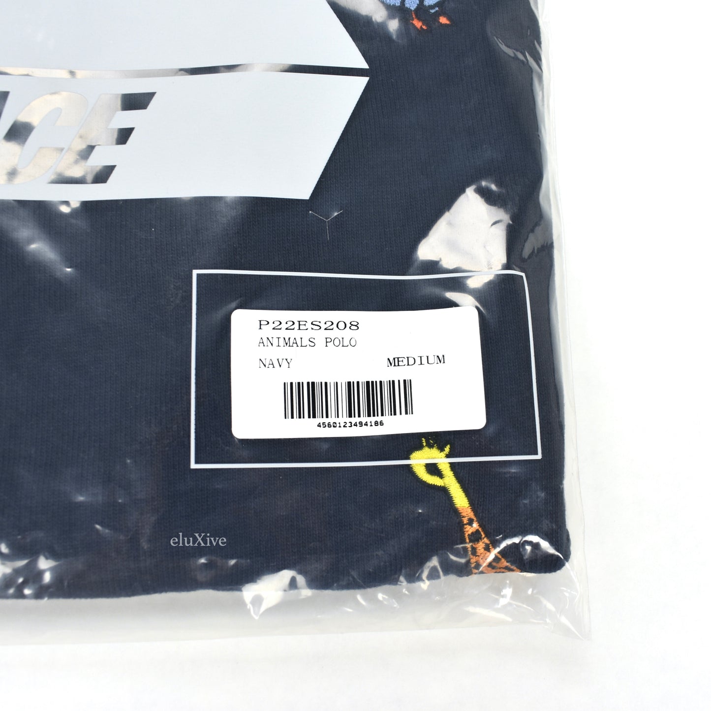 Palace - P-Logo Embroidered Animals Polo Shirt (Navy)
