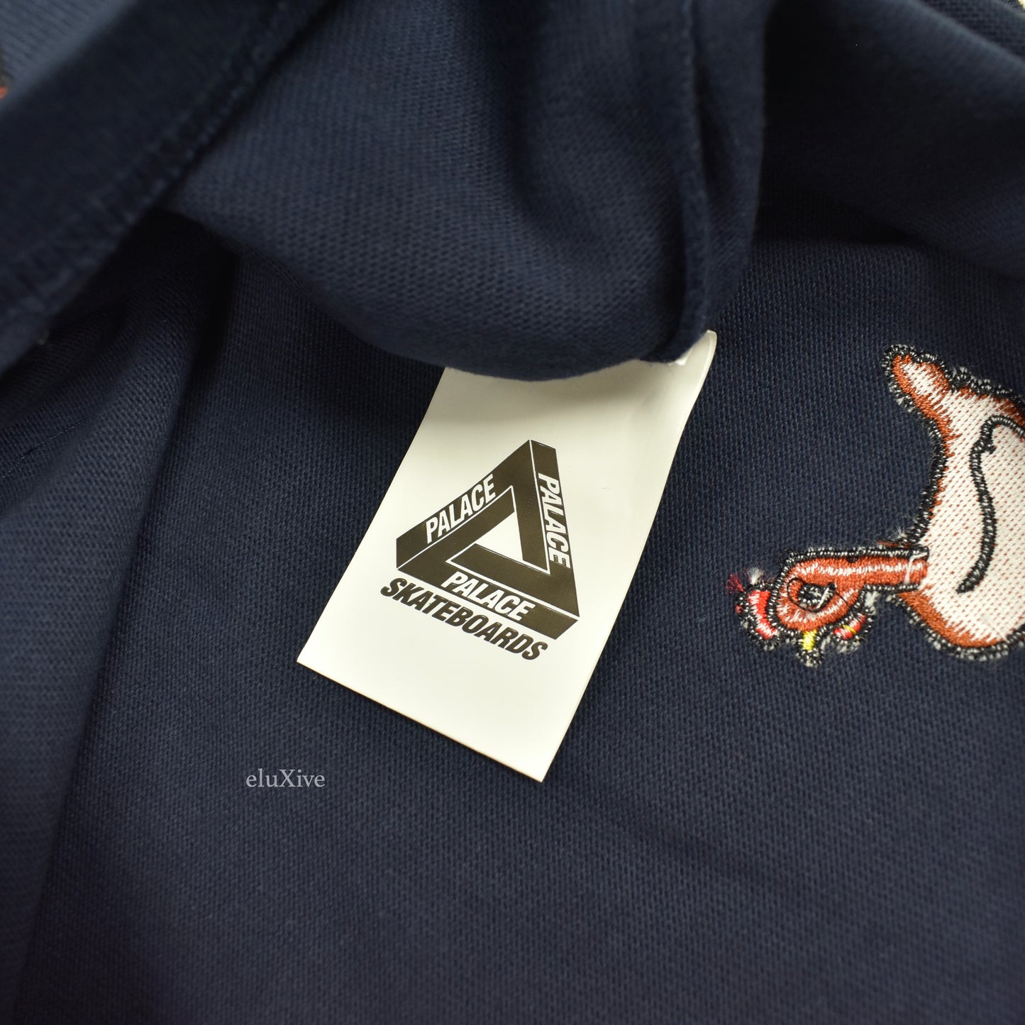 Palace - P-Logo Embroidered Animals Polo Shirt (Navy)
