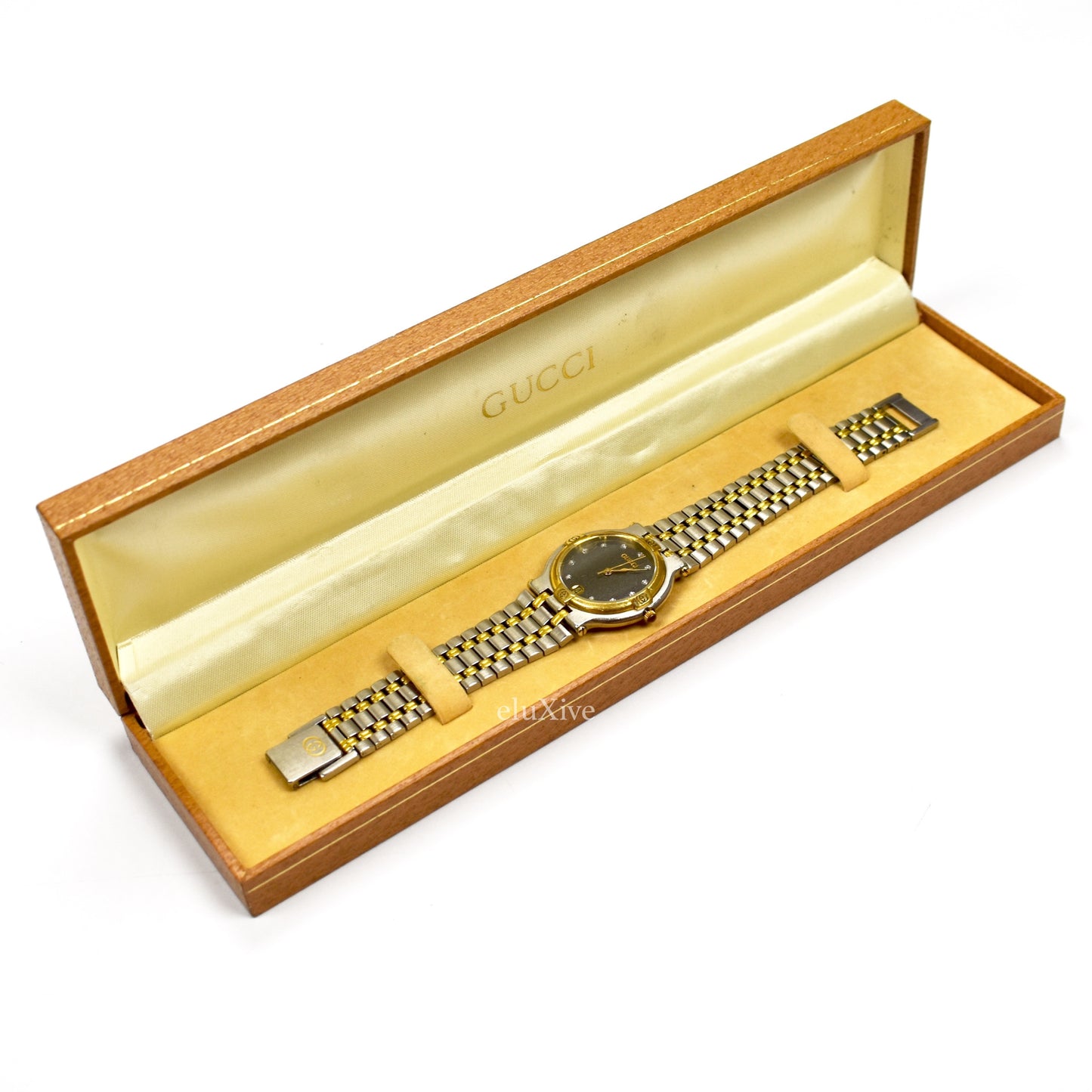 Gucci - 9000M Gold/Steel Diamond Dial Watch