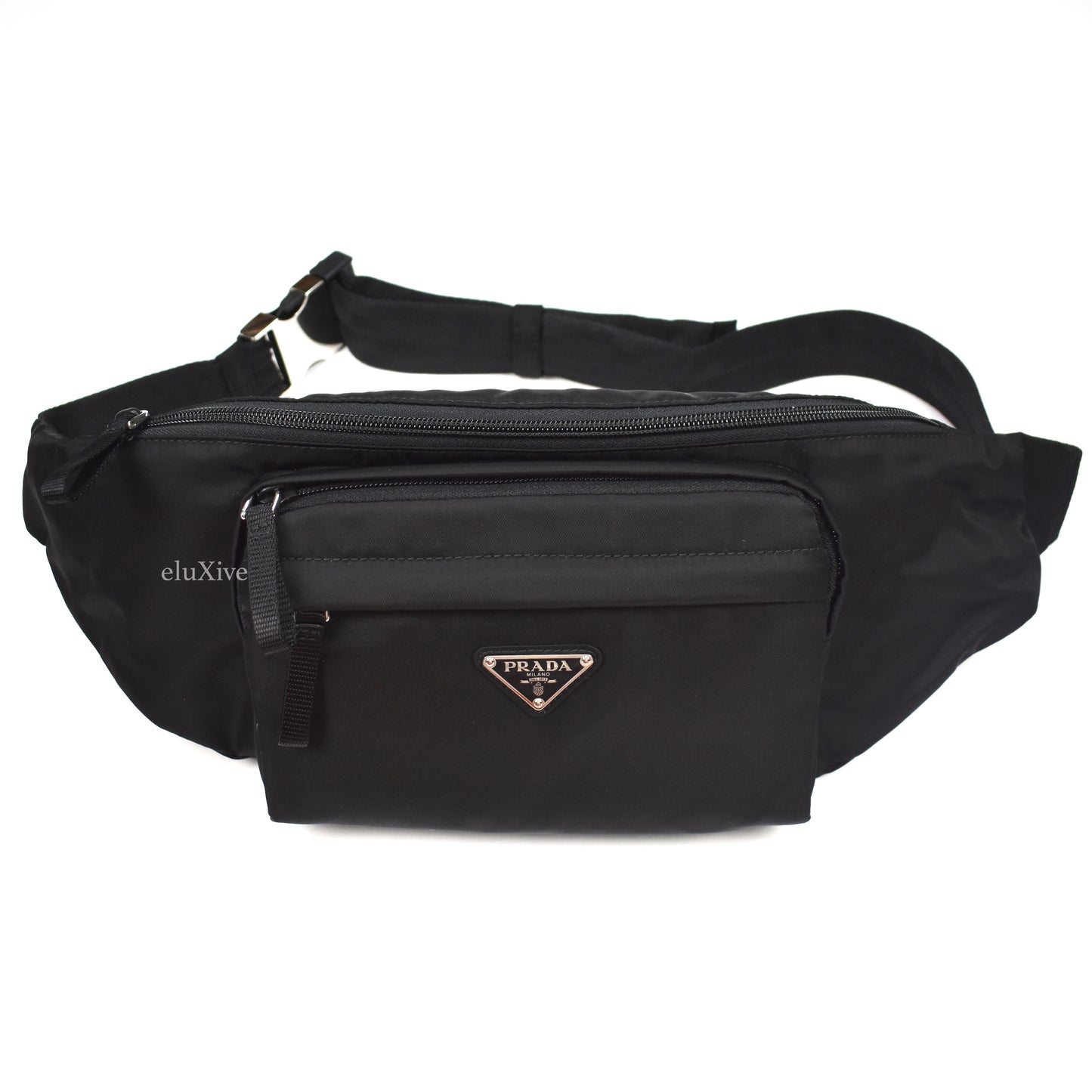 Prada - Black Nylon Logo Waist Bag