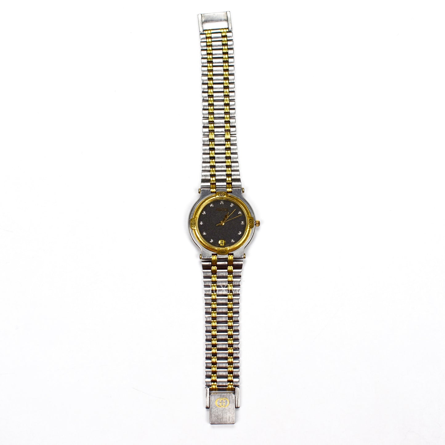 Gucci - 9000M Gold/Steel Diamond Dial Watch