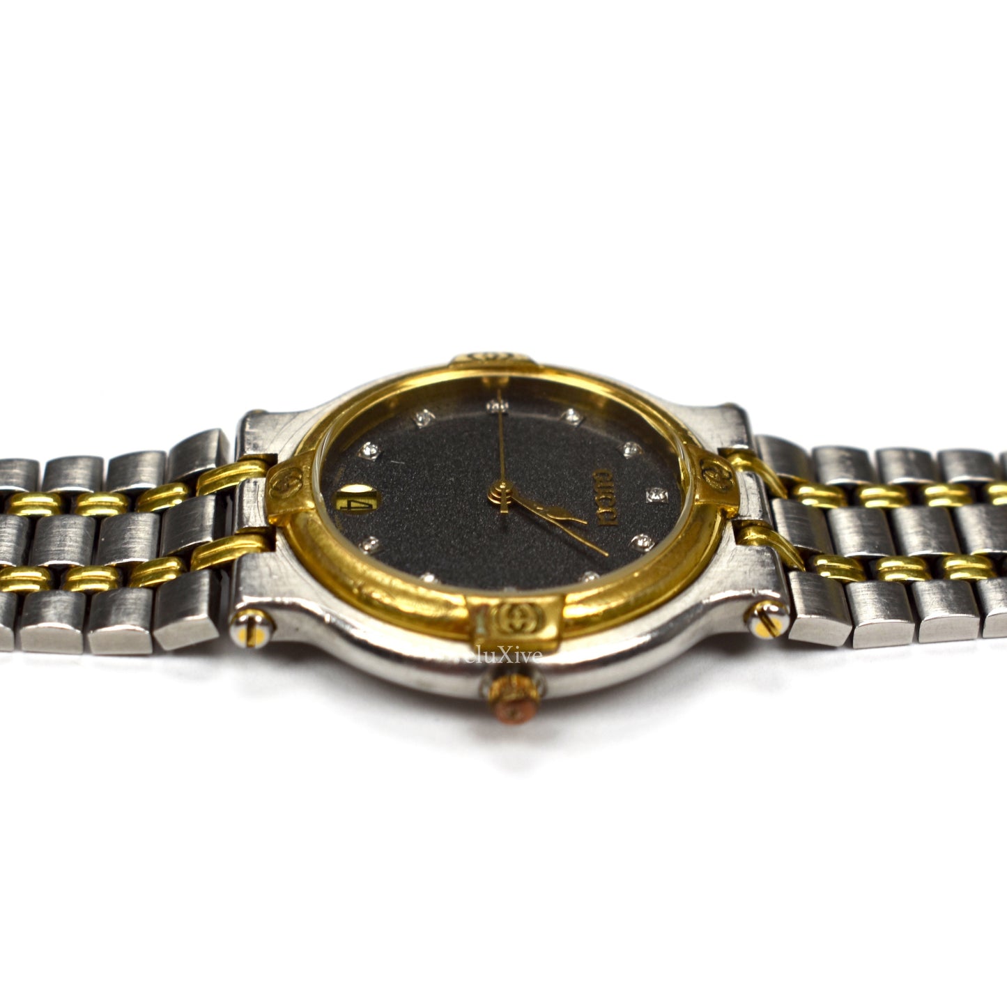 Gucci - 9000M Gold/Steel Diamond Dial Watch