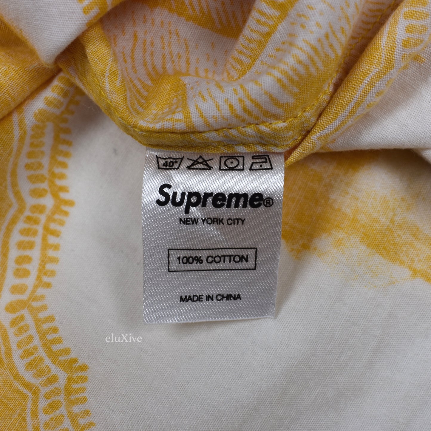 Supreme - Yellow JFK Print S/S Button Down Shirt