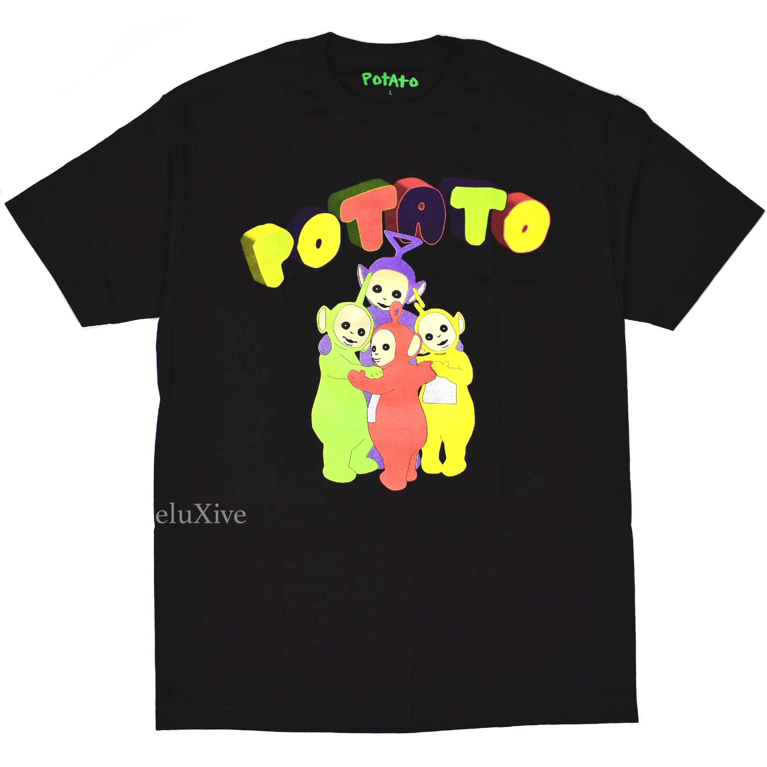 Imran Potato - Black 'Teletubbies' Tubby Logo T-Shirt – eluXive