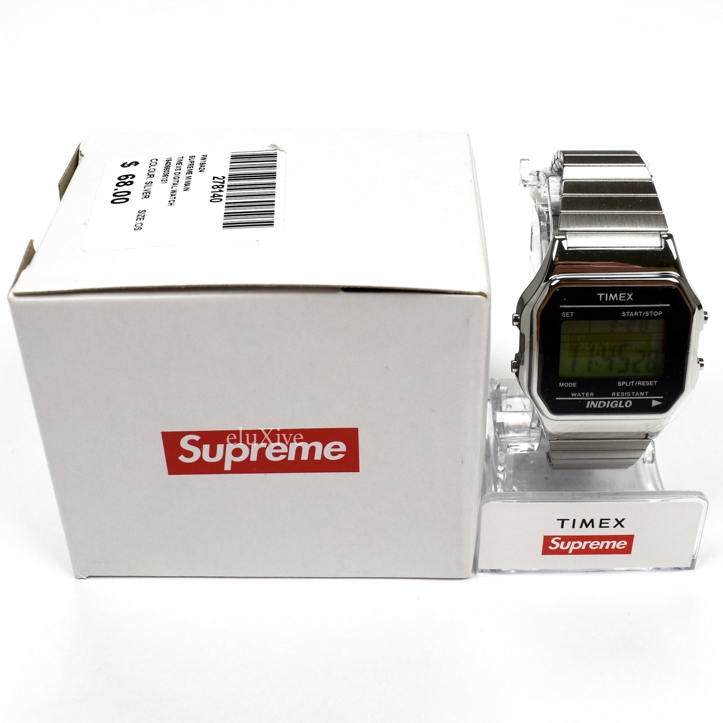 Supreme x Timex - Silver Box Logo Digital Watch