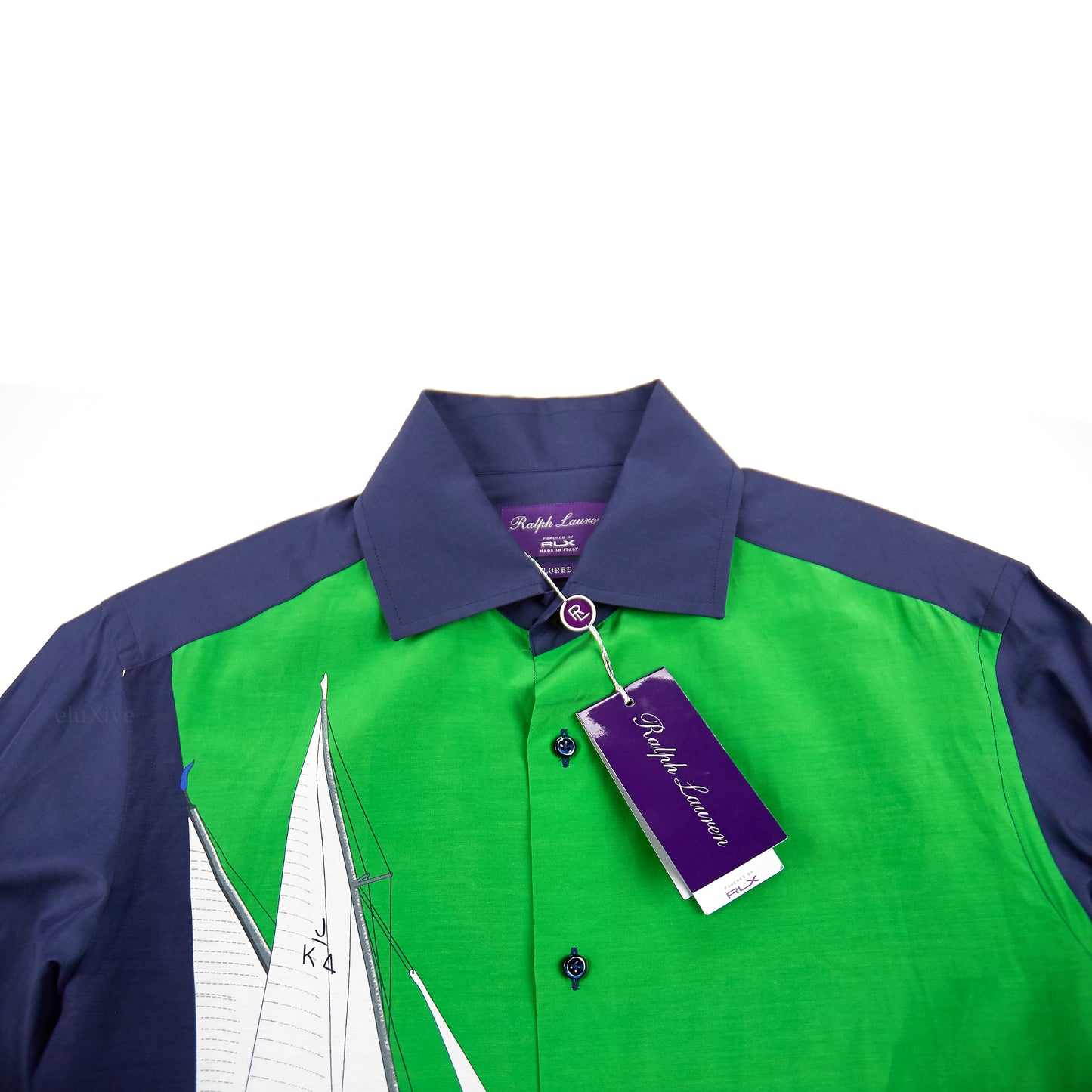 Ralph Lauren Purple Label - Silk Sailing Print Button Down Shirt