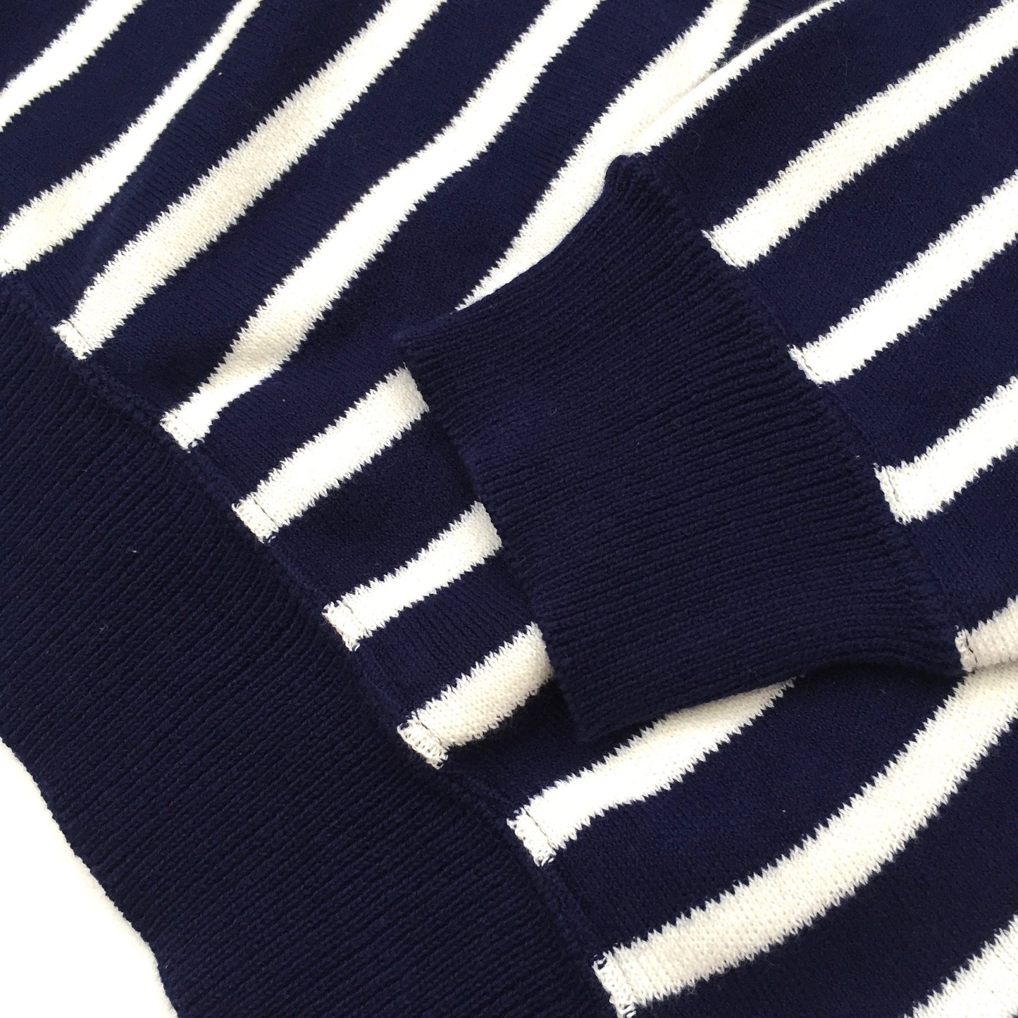 Dior - 90s Vintage Navy & White Vertical Stripe Sweater