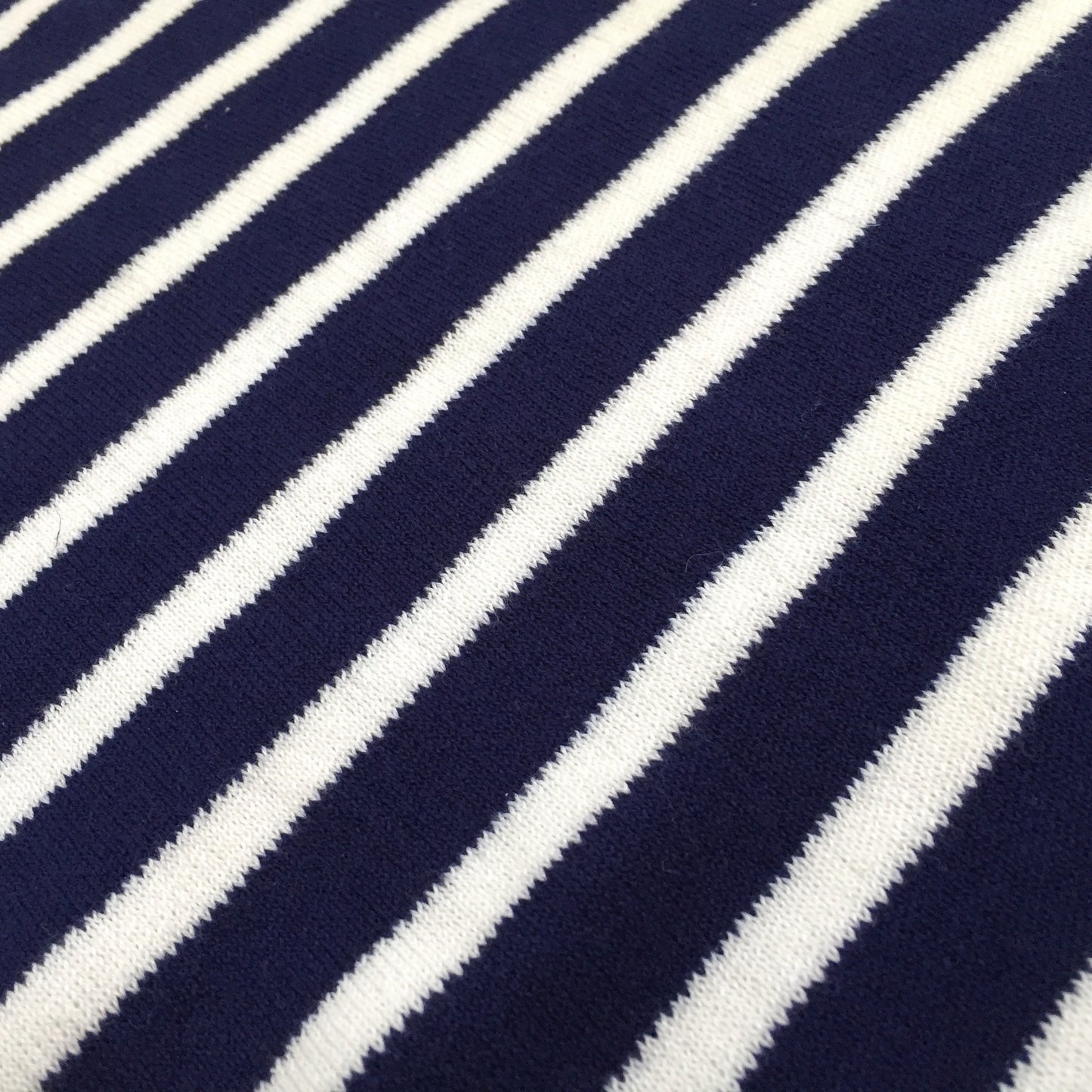 Dior - 90s Vintage Navy & White Vertical Stripe Sweater