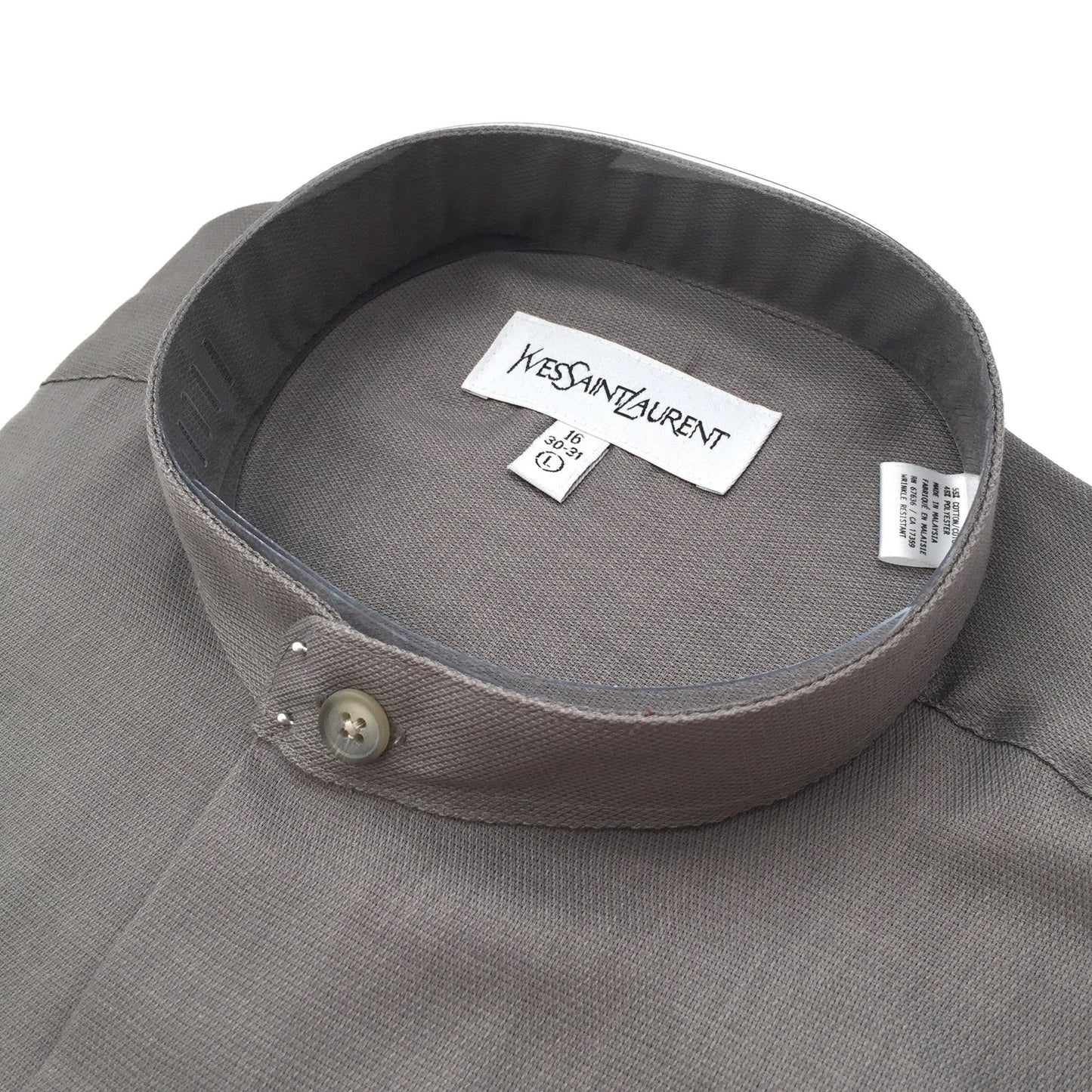Yves Saint Laurent - Nickel Gray Band Collar Shirt