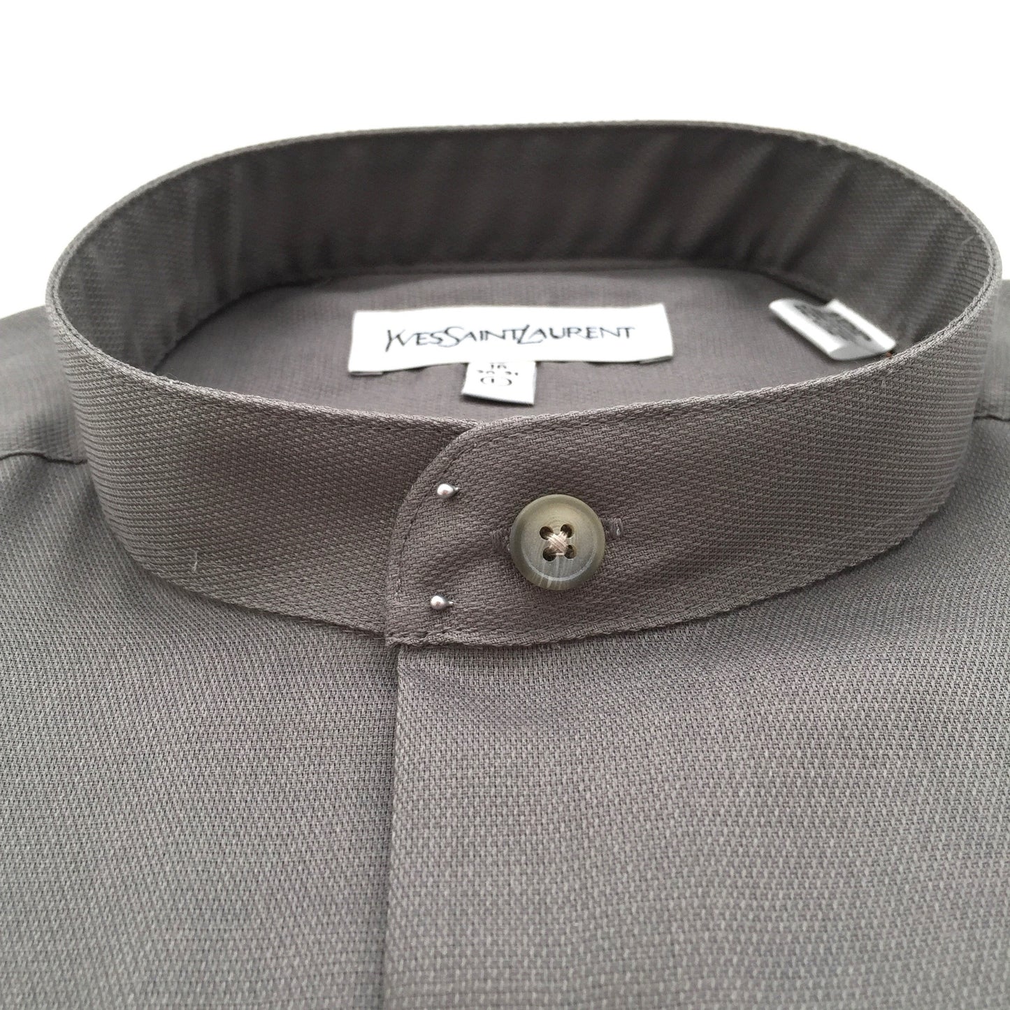 Yves Saint Laurent - Nickel Gray Band Collar Shirt