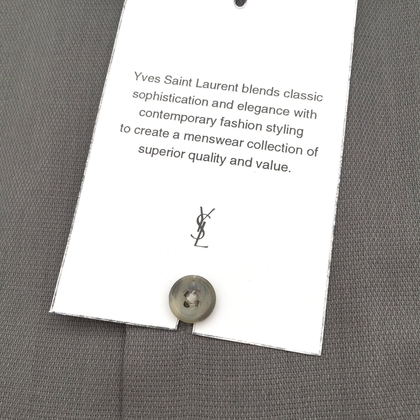 Yves Saint Laurent - Nickel Gray Band Collar Shirt