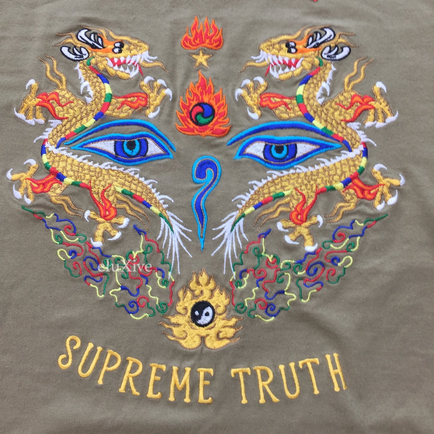 Supreme - Olive 'Truth' Embroidered L/S T-Shirt