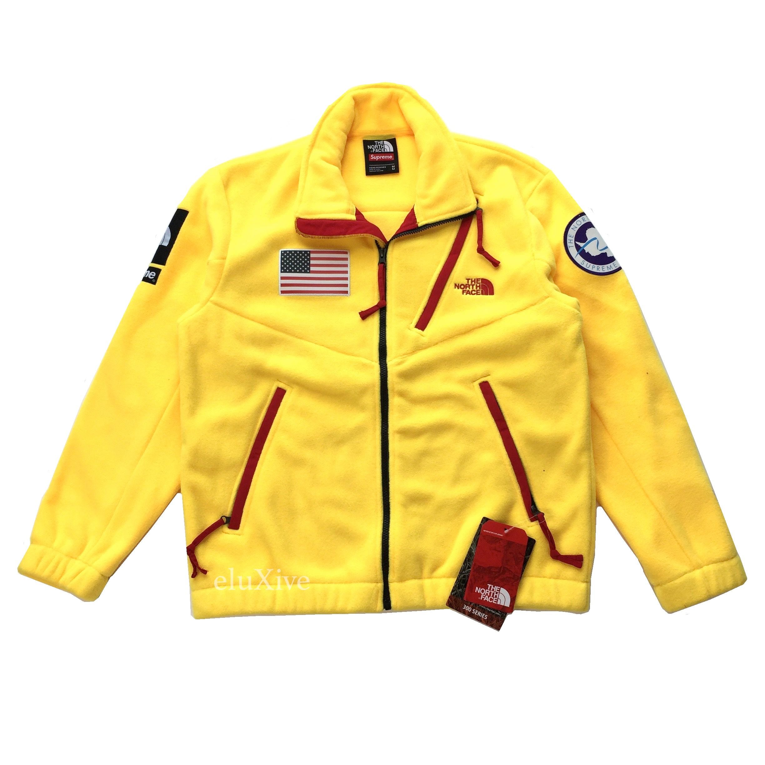 yellow supreme north face jacket