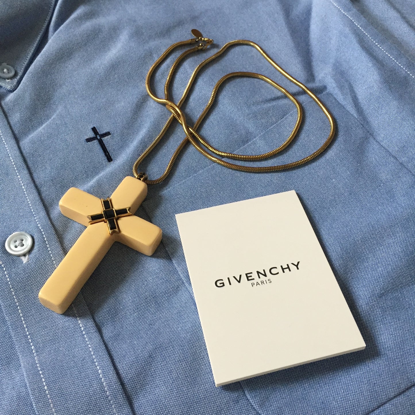 Givenchy - Cross Embroidered Chambray Shirt