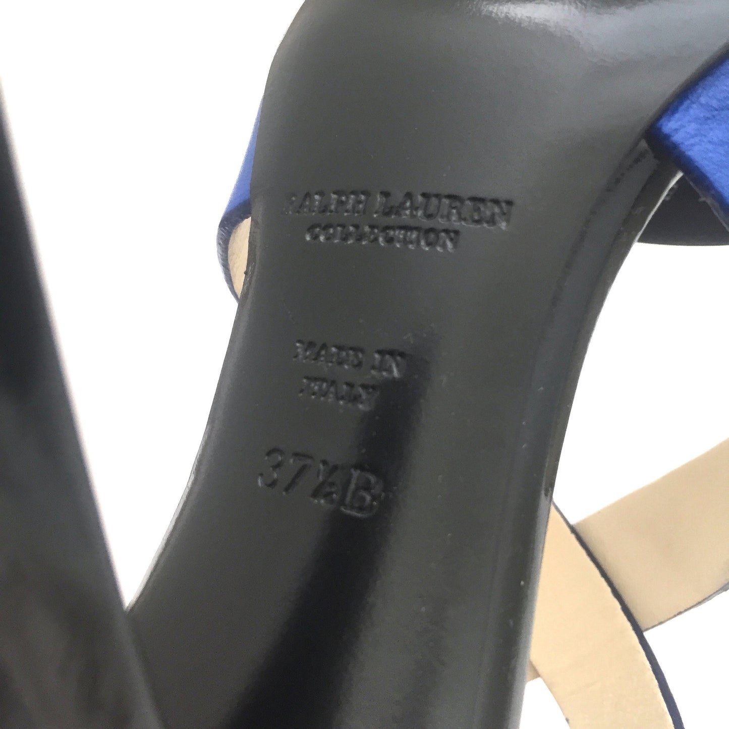 Ralph Lauren - Black & Blue Leather 'Kairo' Heels