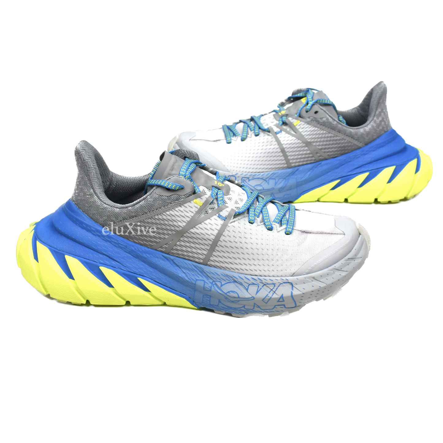 Hoka One One - Tennine Running Sneakers (Gray/Blue/Yellow)