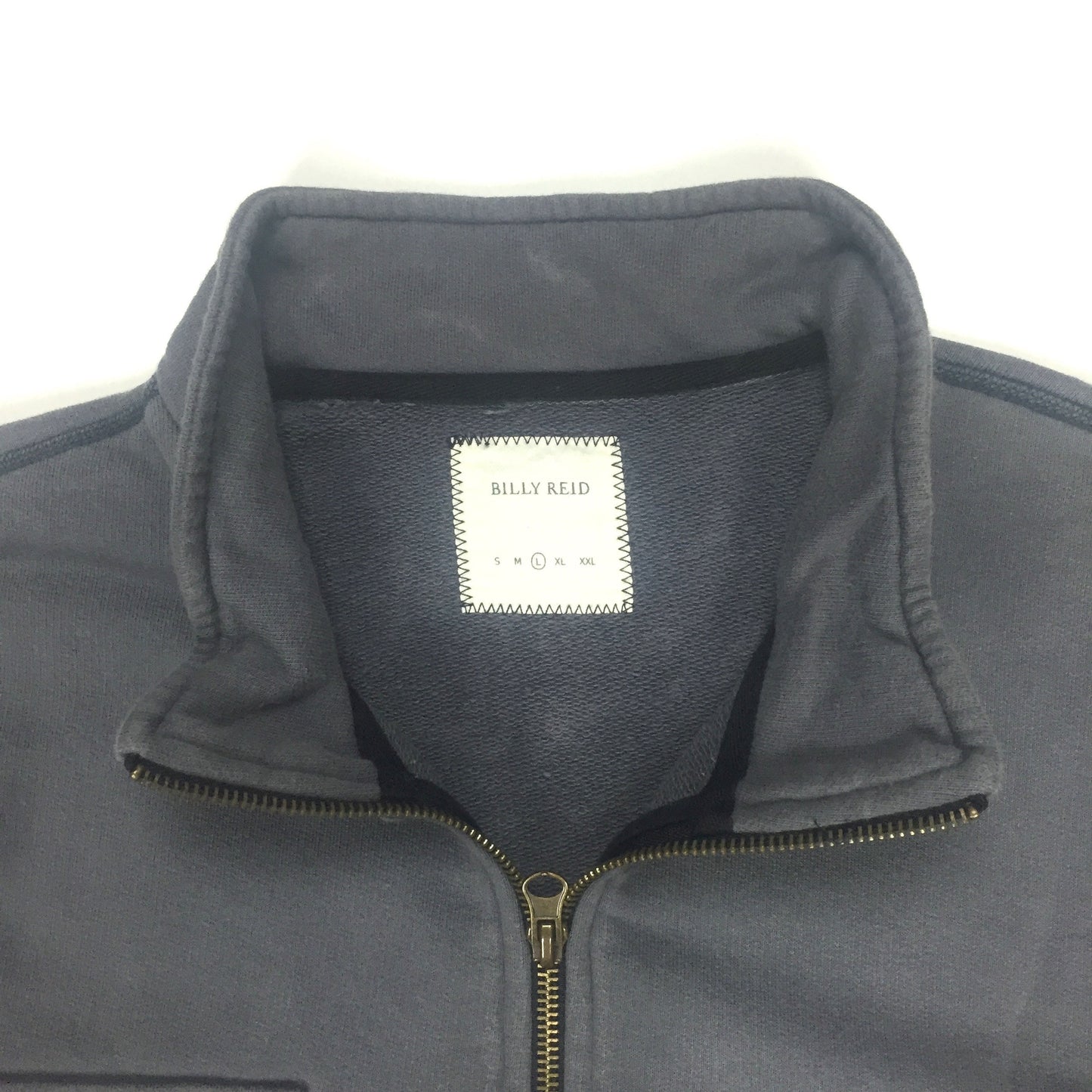 Billy Reid - Gray 1/2 Zip Military Sweatshirt