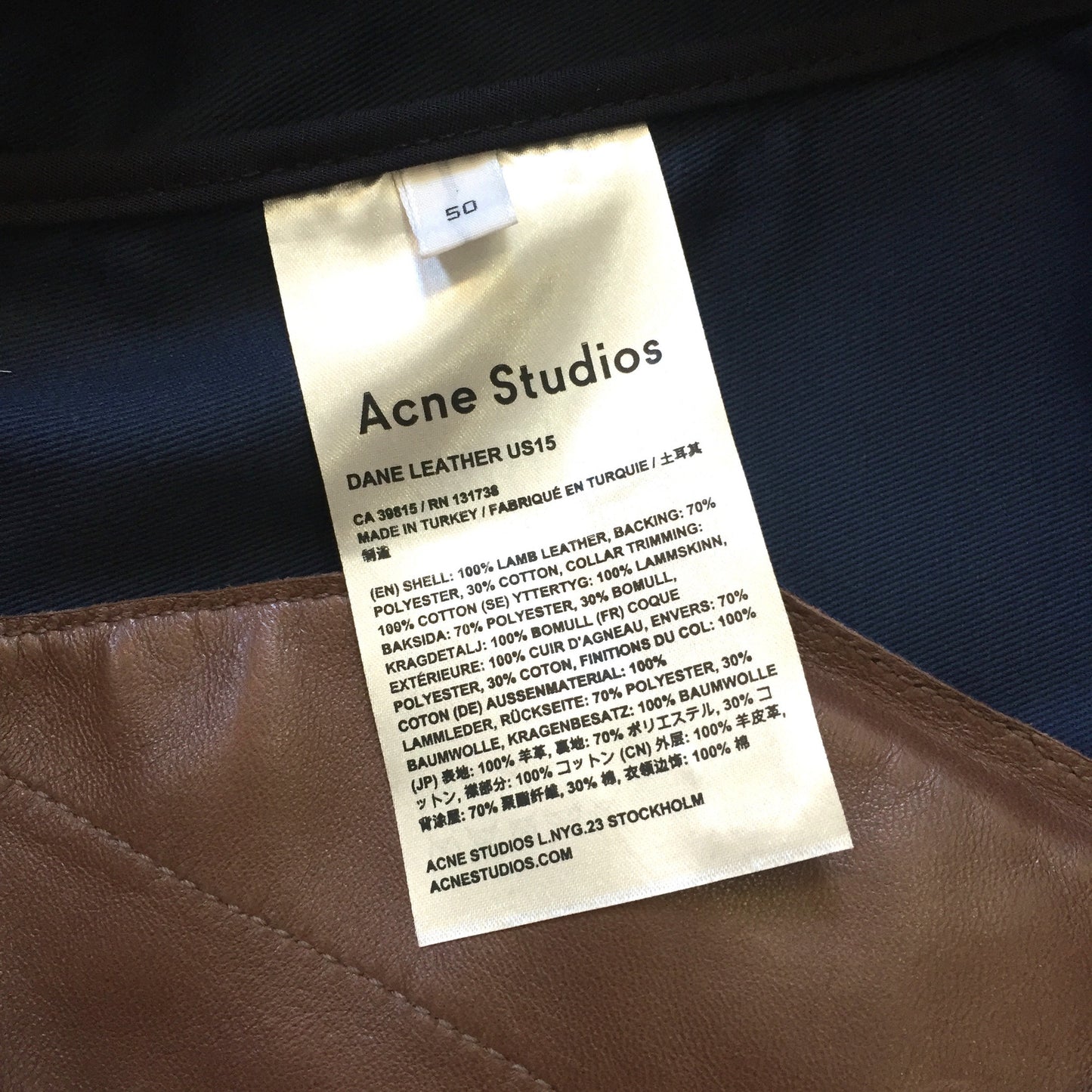 Acne Studios - Brown Lambskin Leather Jacket