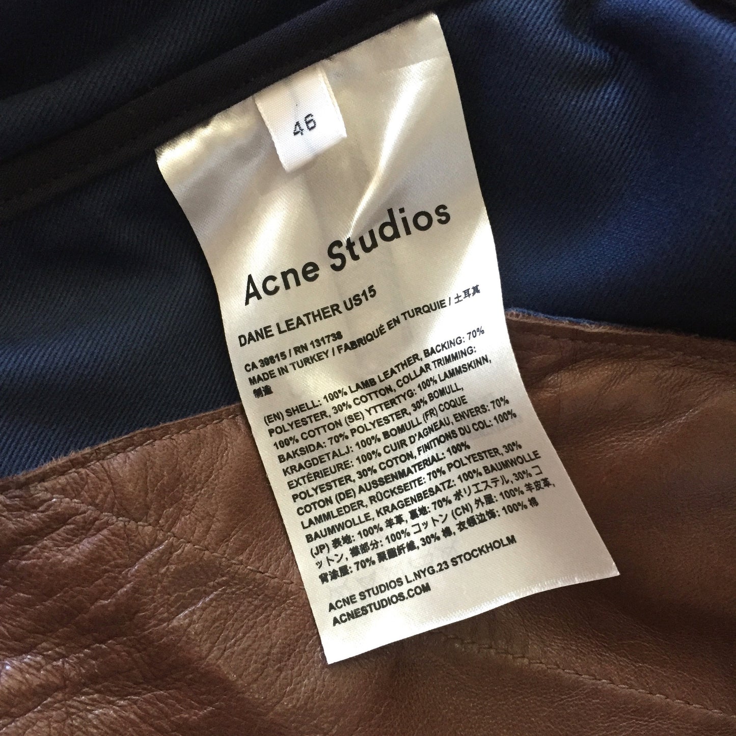 Acne Studios - Brown Lambskin Leather Jacket
