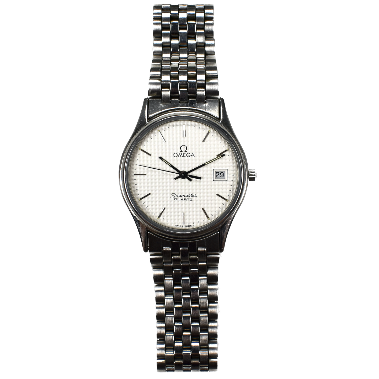 Omega - Seamaster Date 1430 Silver Waffle Dial Watch