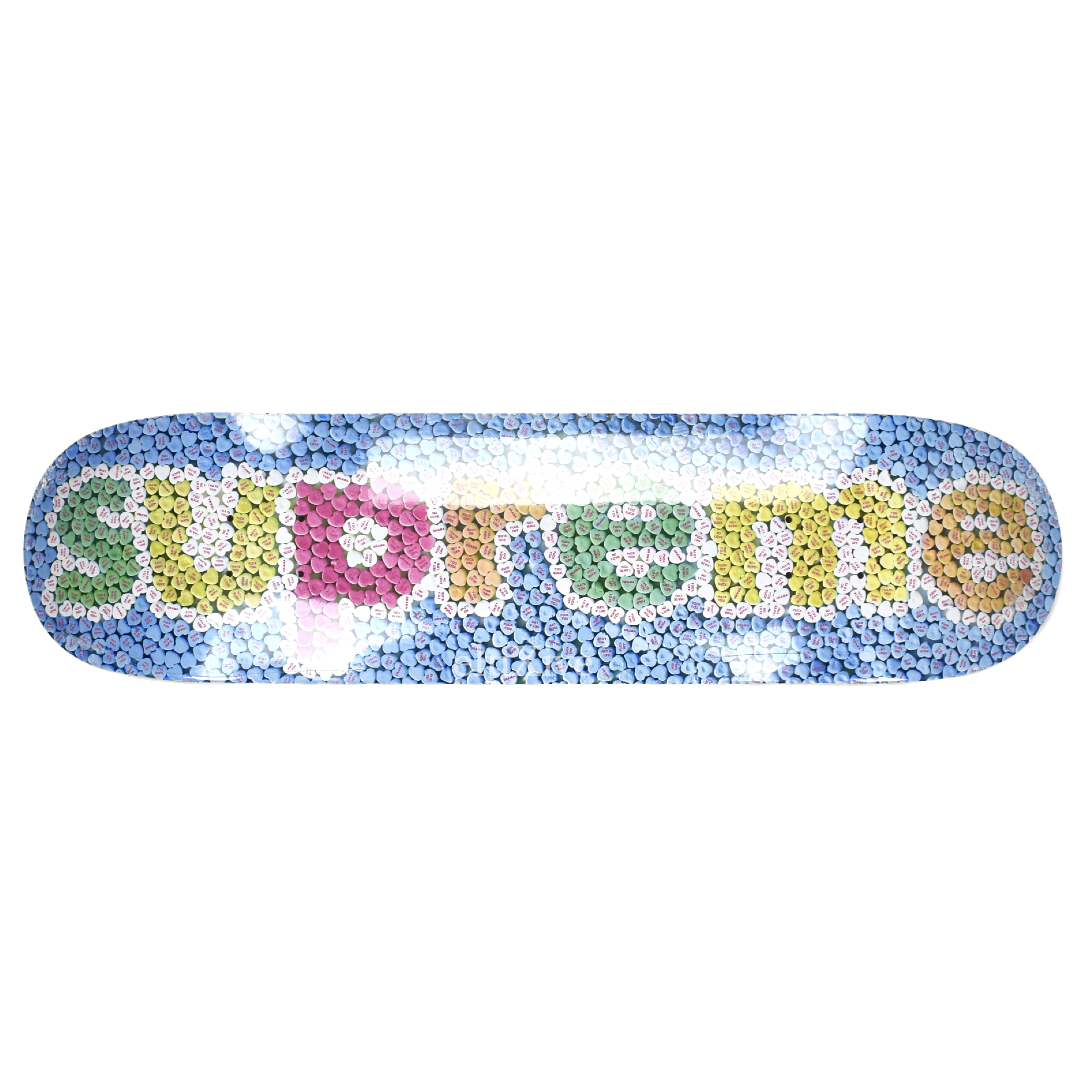 Supreme - Candy Hearts Logo Print Skateboard Deck (Blue) – eluXive