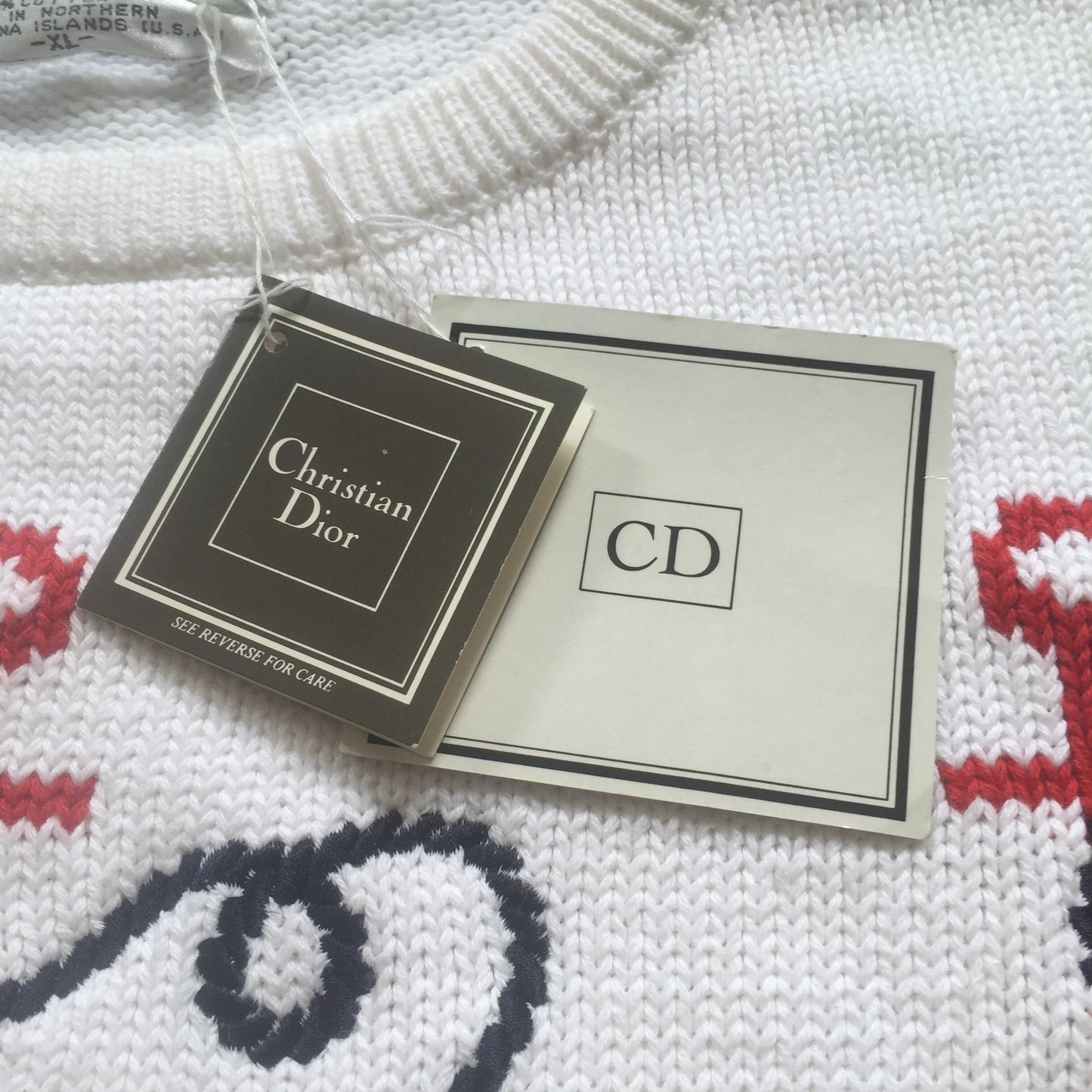 Dior - Red & White Nautical Sweater