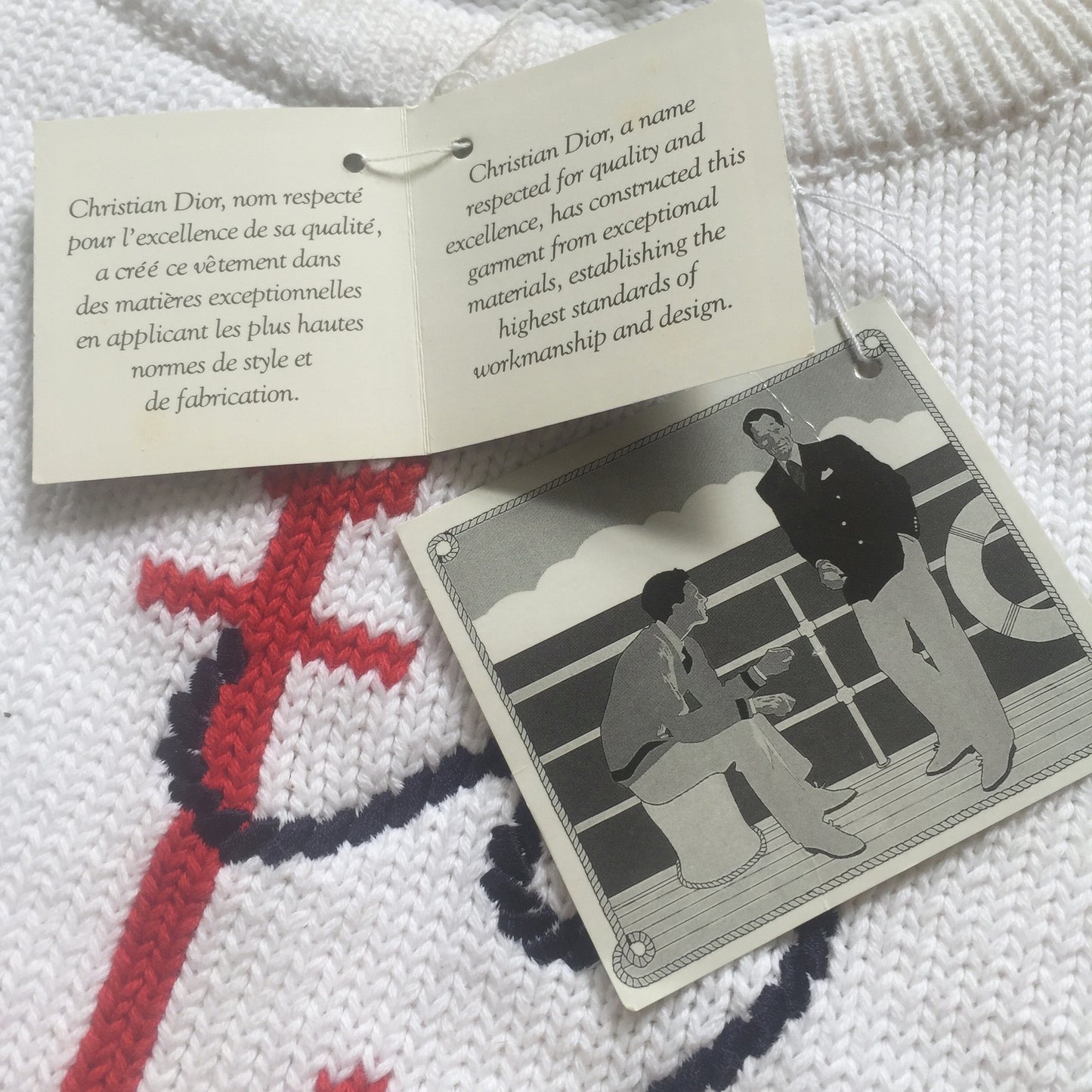 Dior - Red & White Nautical Sweater