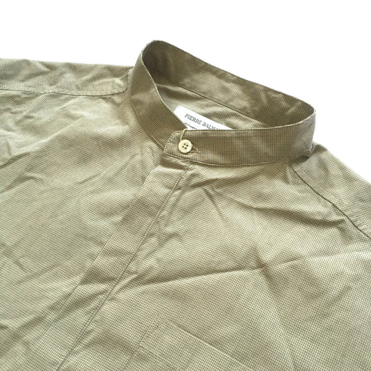 Pierre Balmain - Tan Check Band Collar Shirt