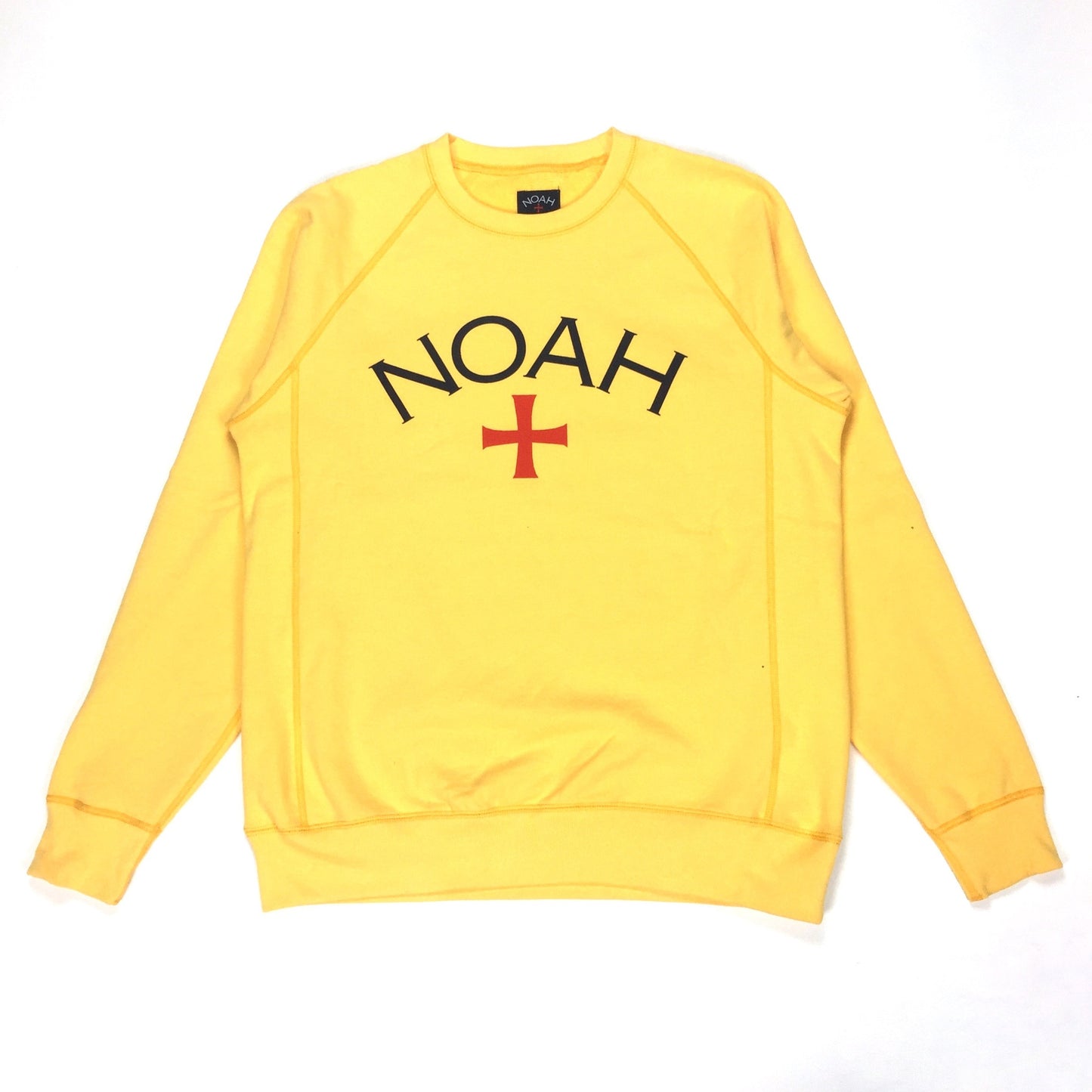 Noah - Yellow Core Logo Crewneck Sweatshirt