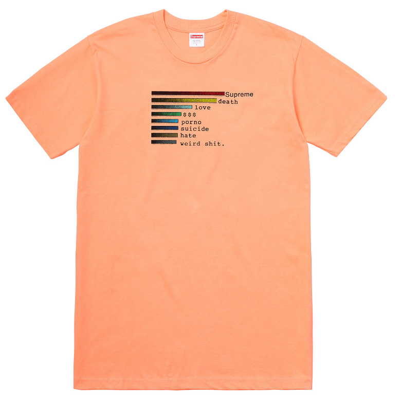 Supreme Chart Logo T Shirt Peach eluXive
