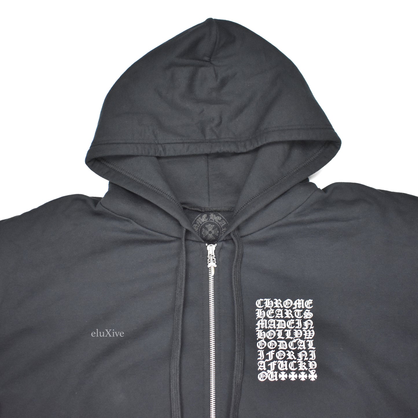 Chrome Hearts - Black Motif Logo Print Zip Hoodie