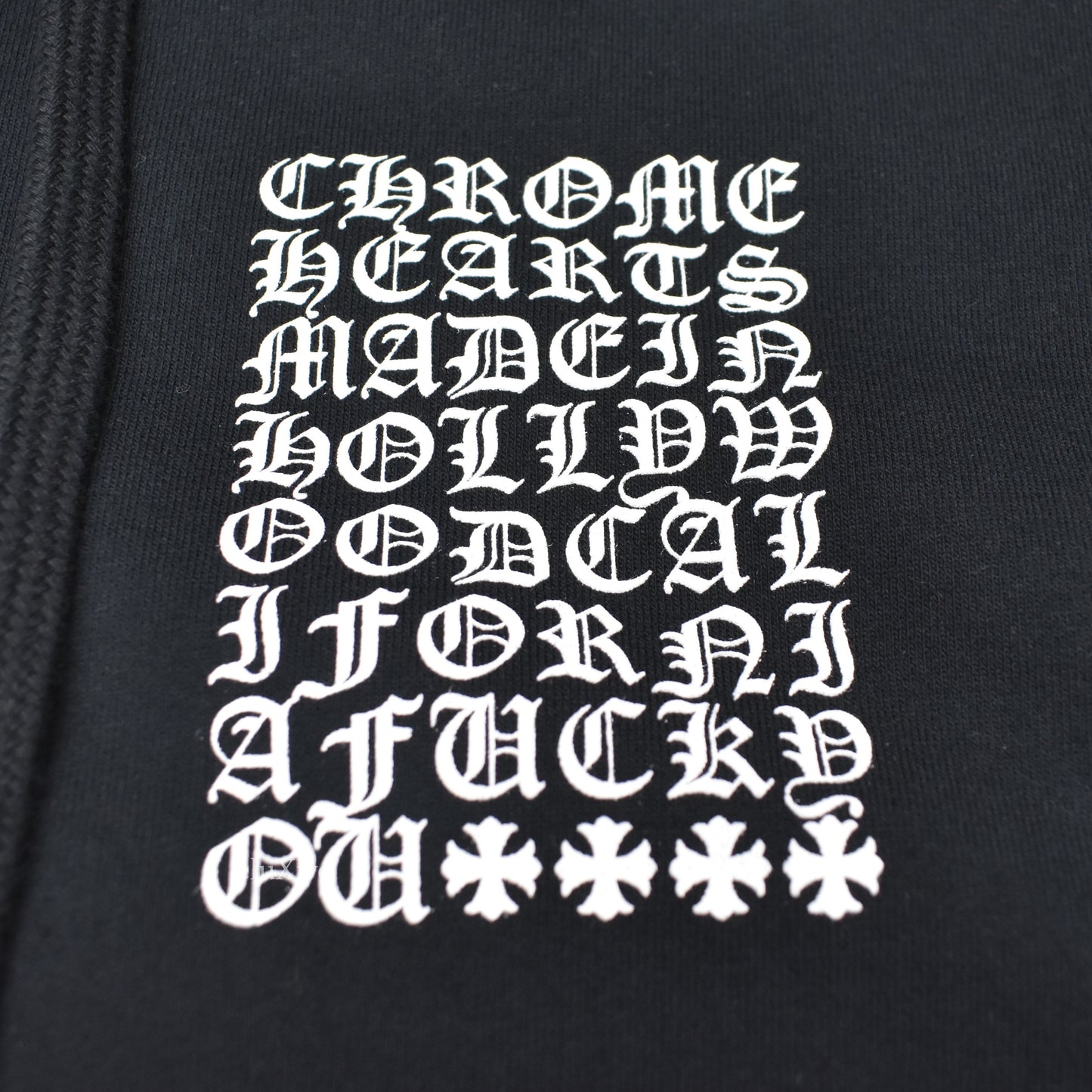 Chrome Hearts - Black Motif Logo Print Zip Hoodie