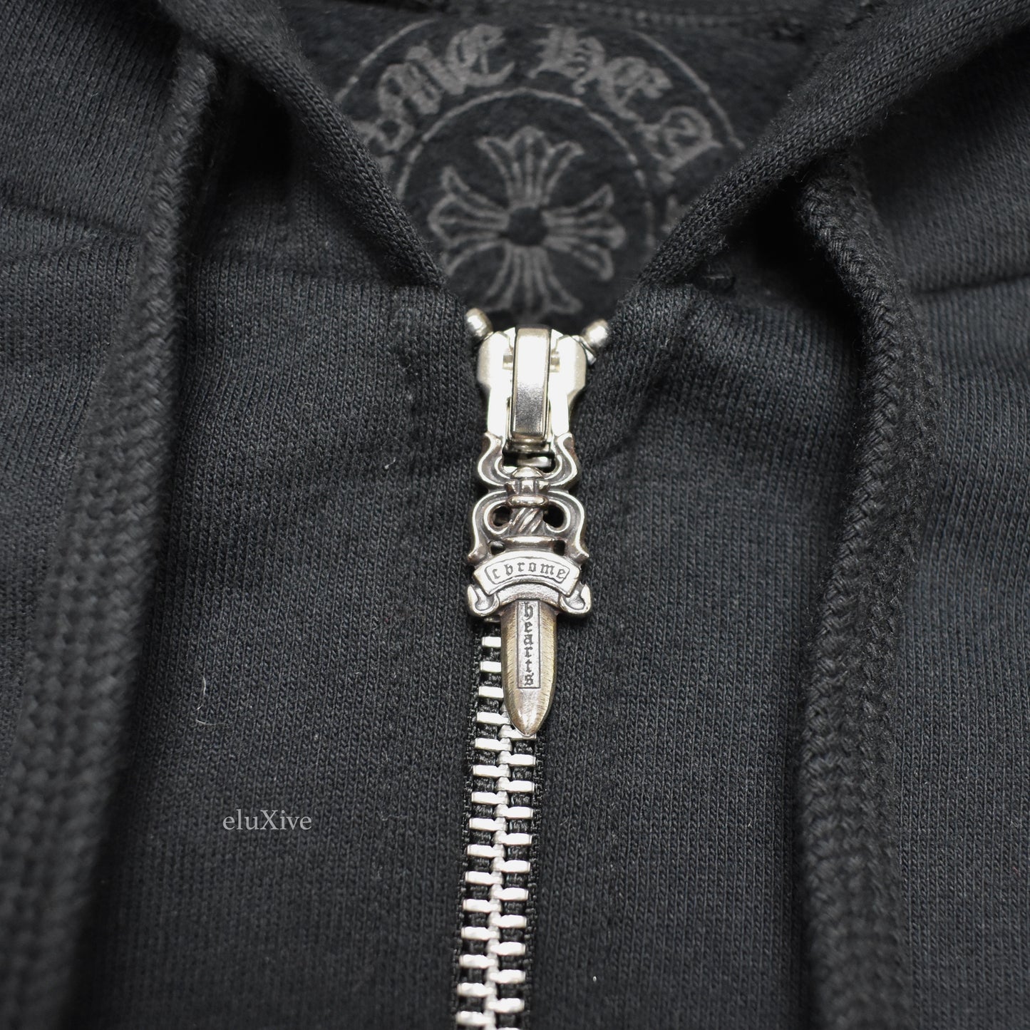 Chrome Hearts - Black Motif Logo Print Zip Hoodie