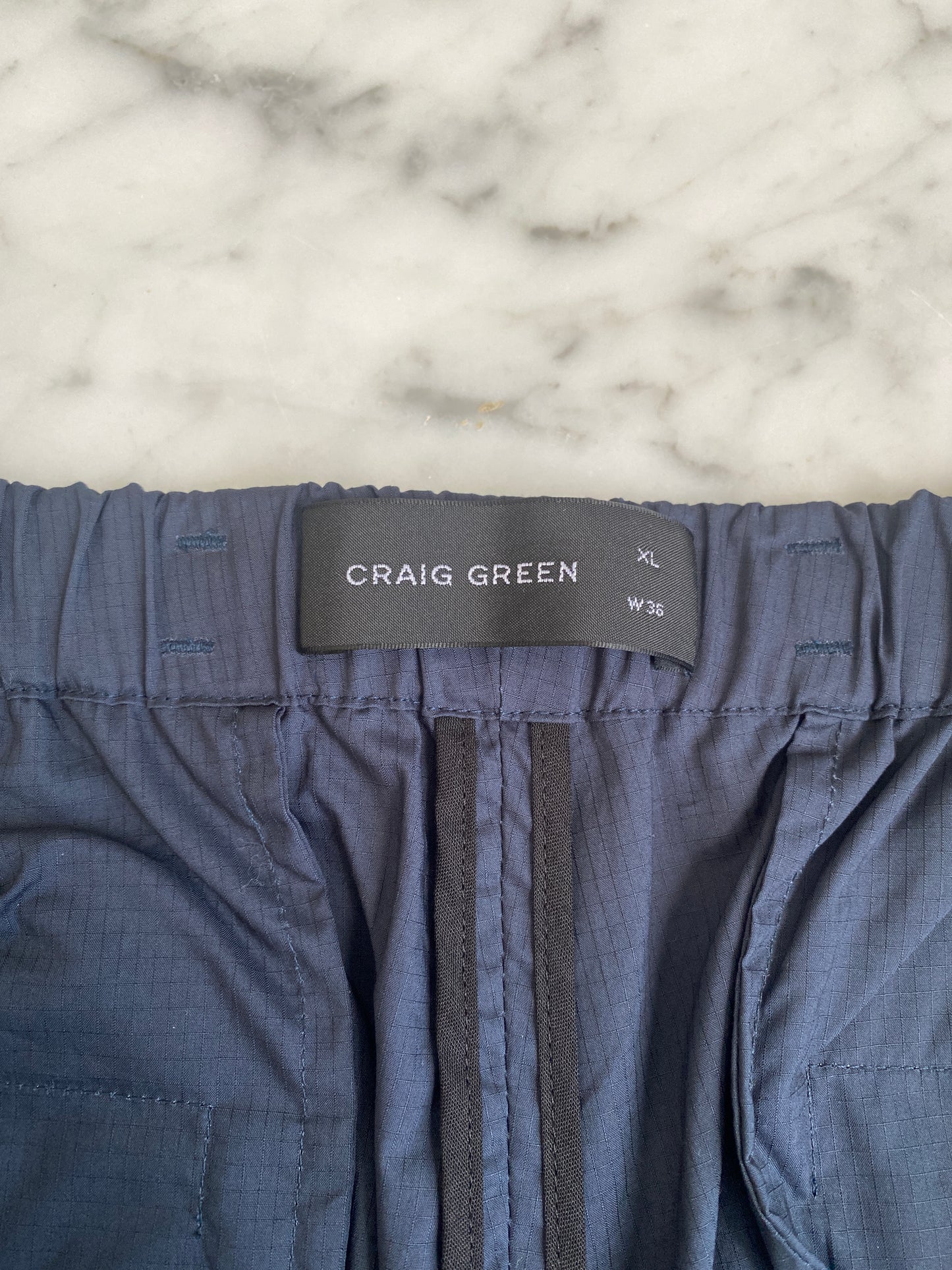 Craig Green - Navy Blue Lace Detail Ripstop Pants