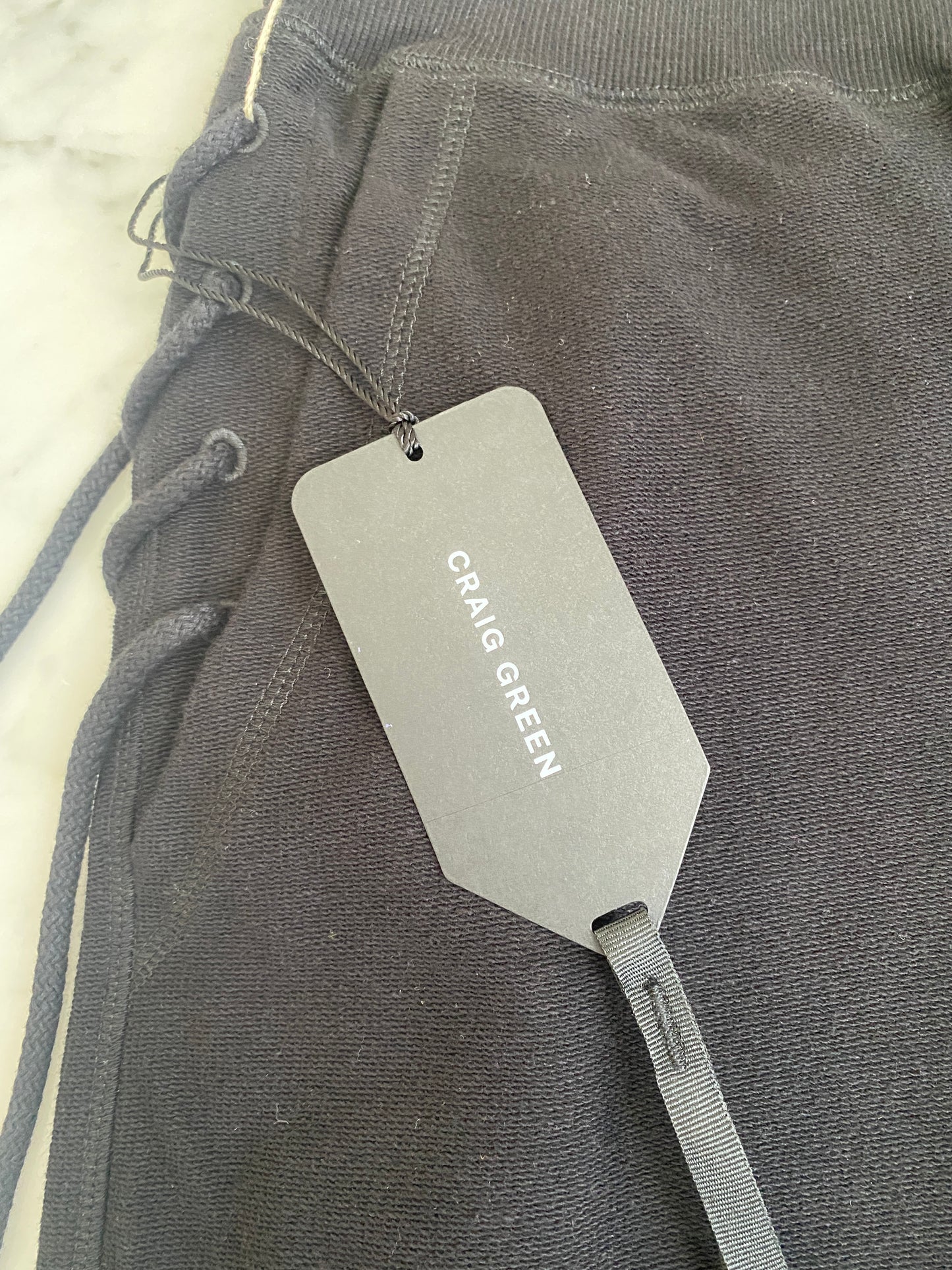 Craig Green - Black Reverse Terry Laced Jogger Pants