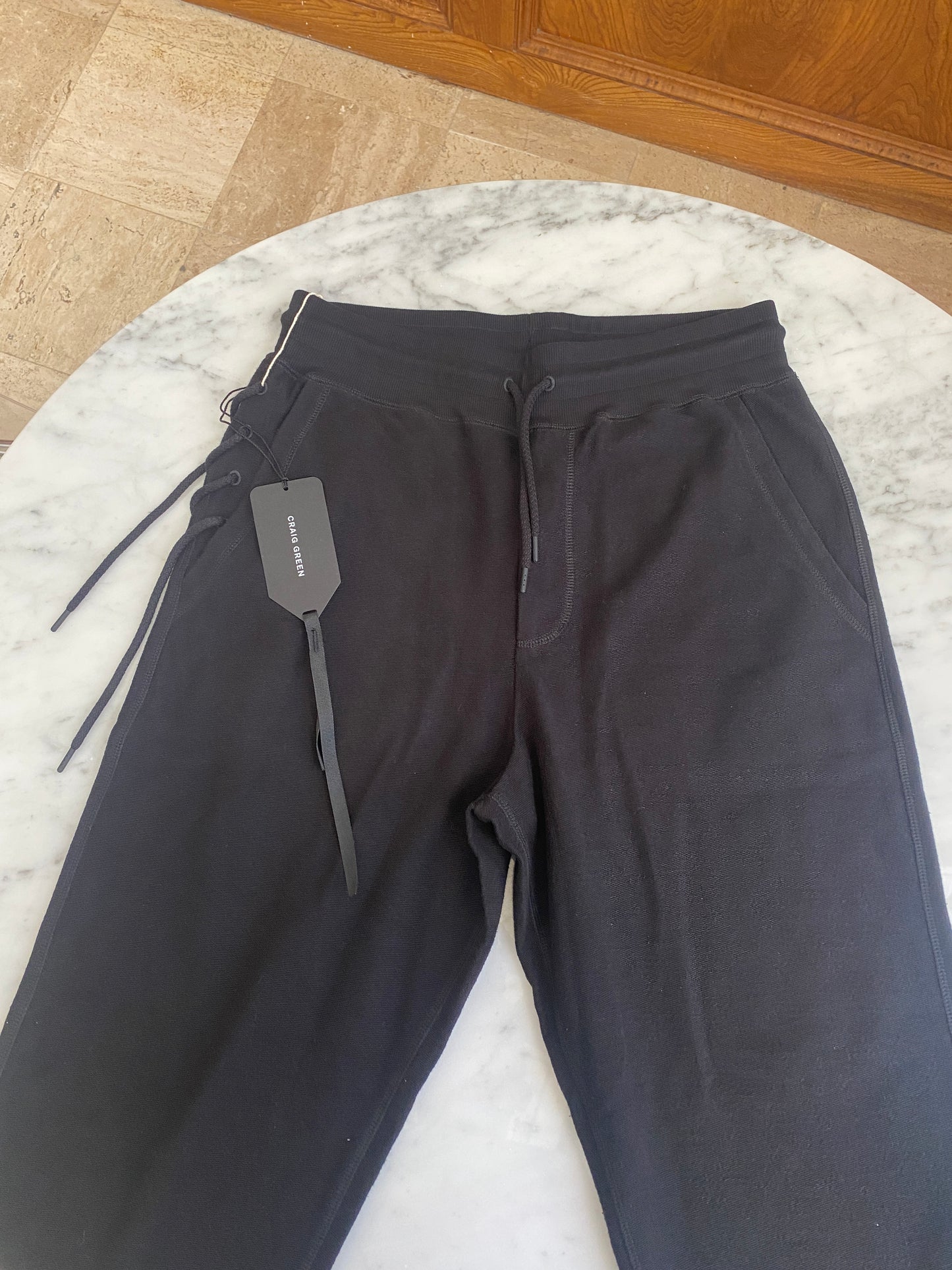 Craig Green - Black Reverse Terry Laced Jogger Pants