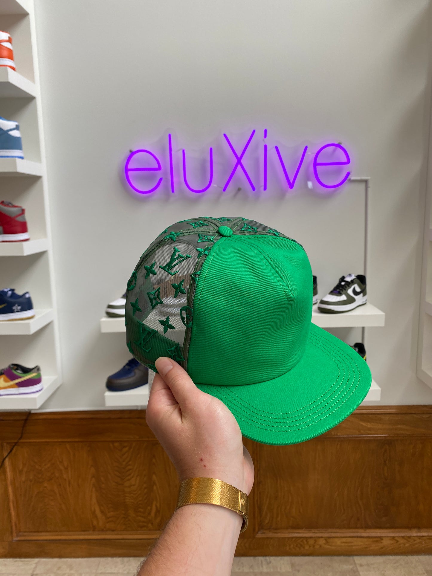 Louis Vuitton - Green Everyday LV Mesh Monogram Trucker Hat