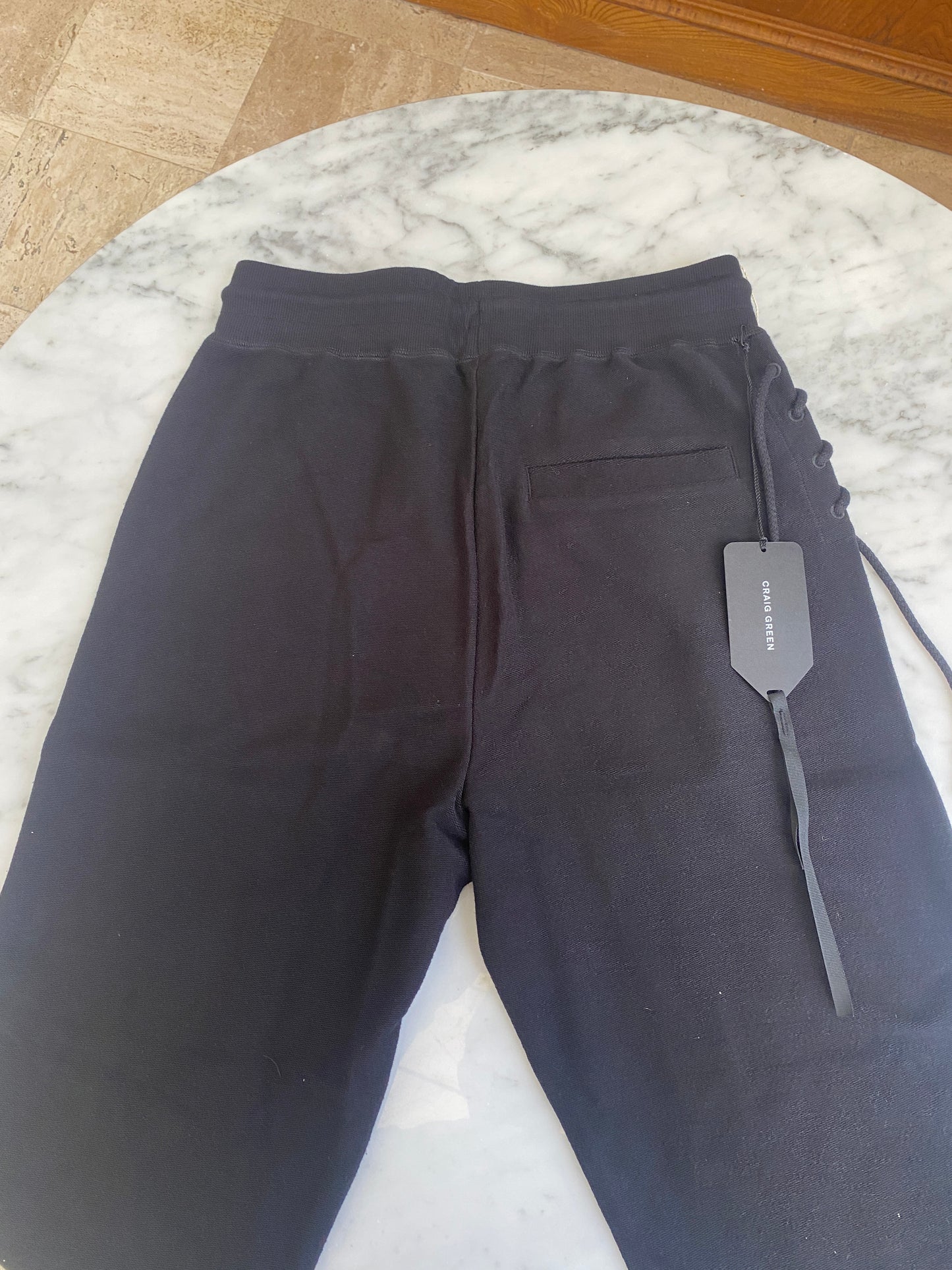 Craig Green - Black Reverse Terry Laced Jogger Pants