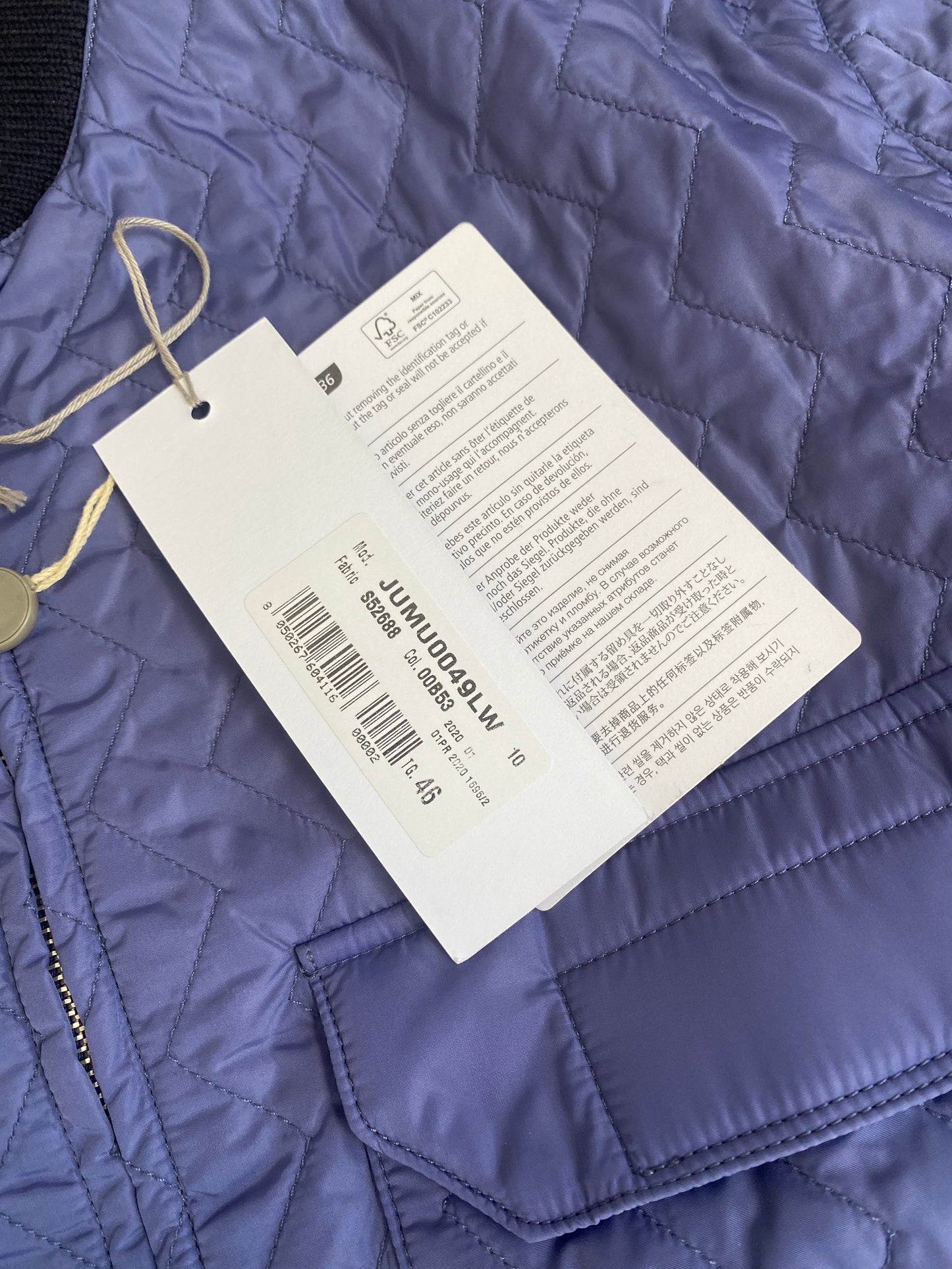 Marni - Blue Moving Blanket Quilted Bomber Jacket