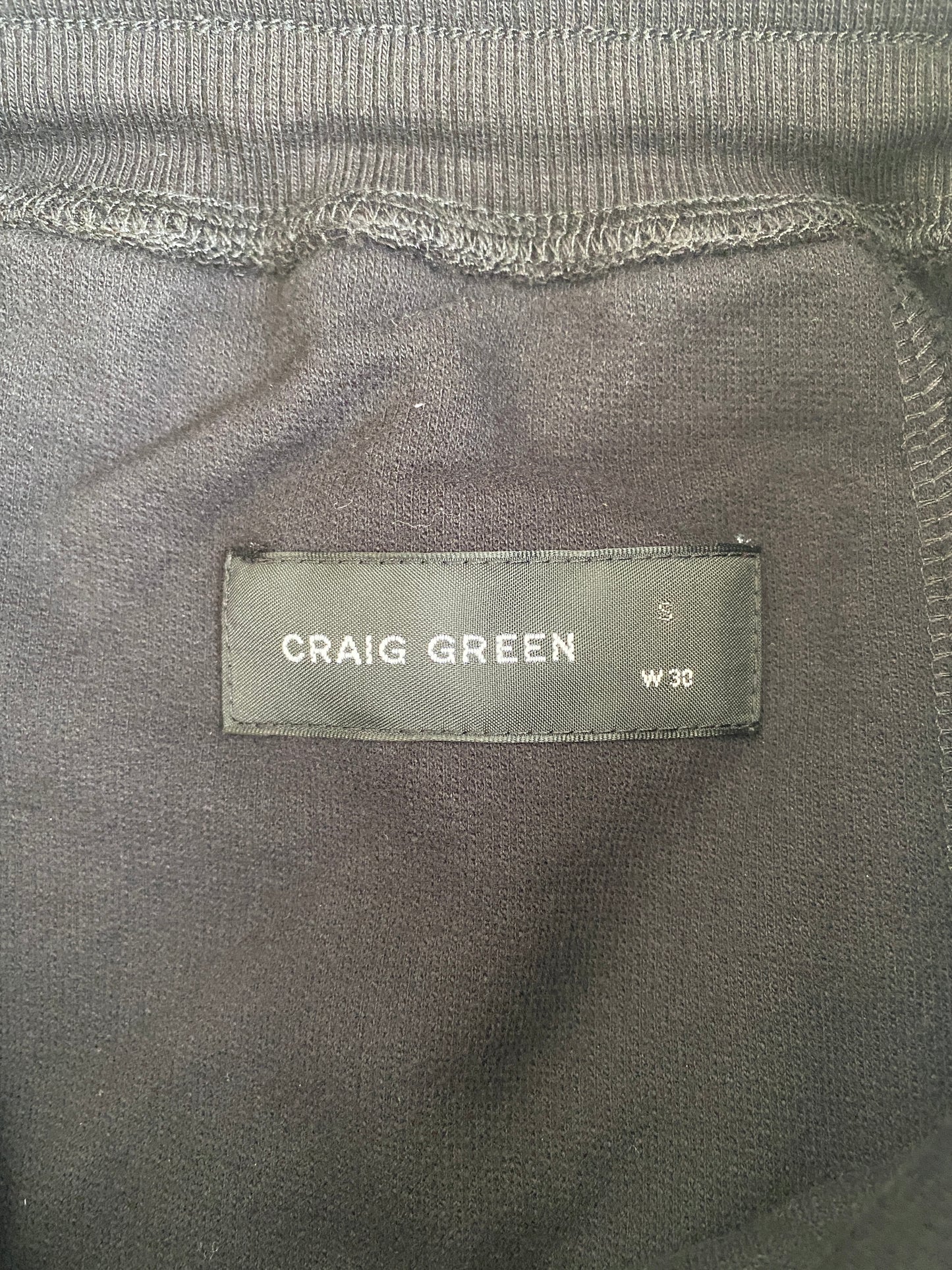 Craig Green - Black Reverse Terry Laced Jogger Pants